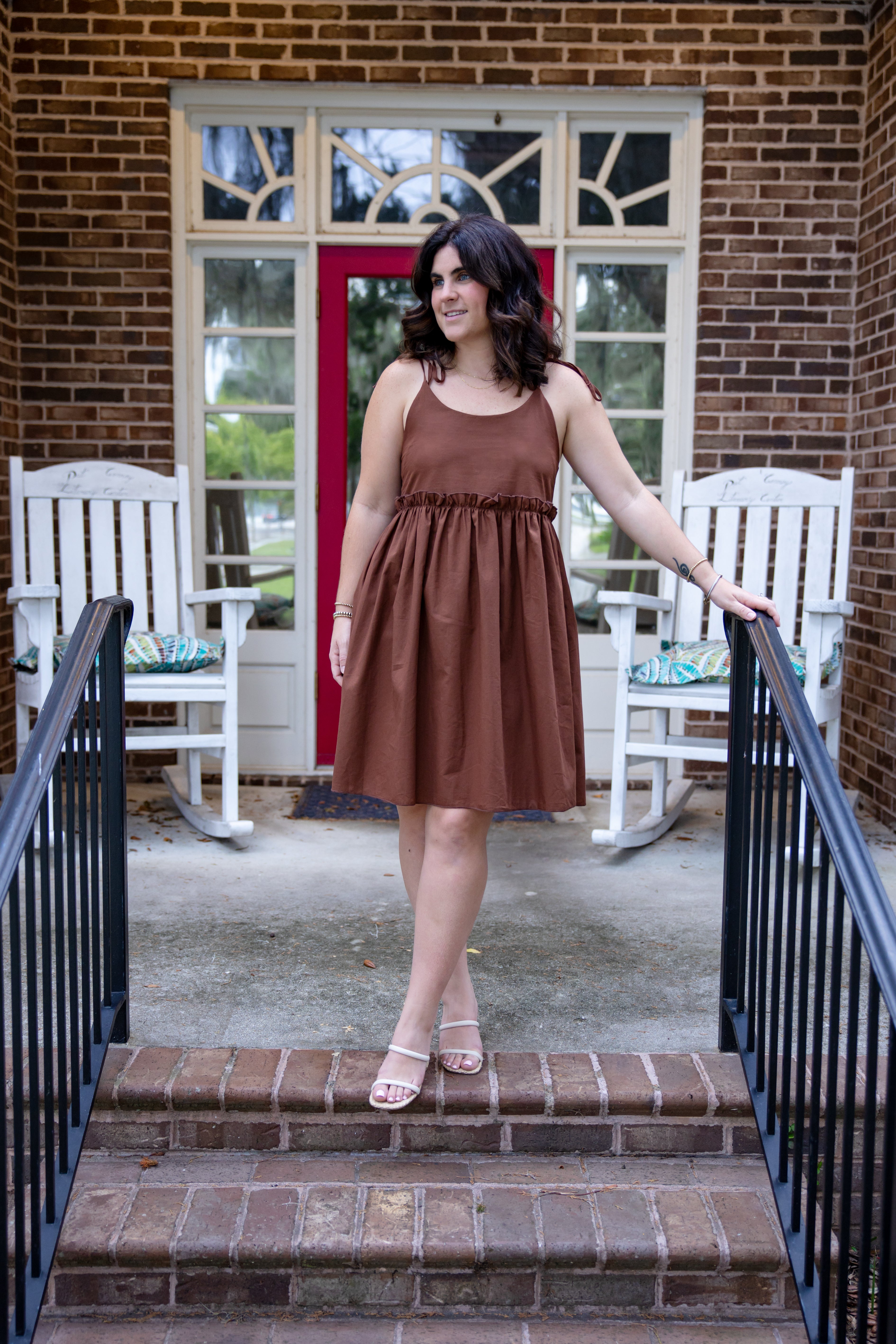 Shoulder Tie Mini Dress