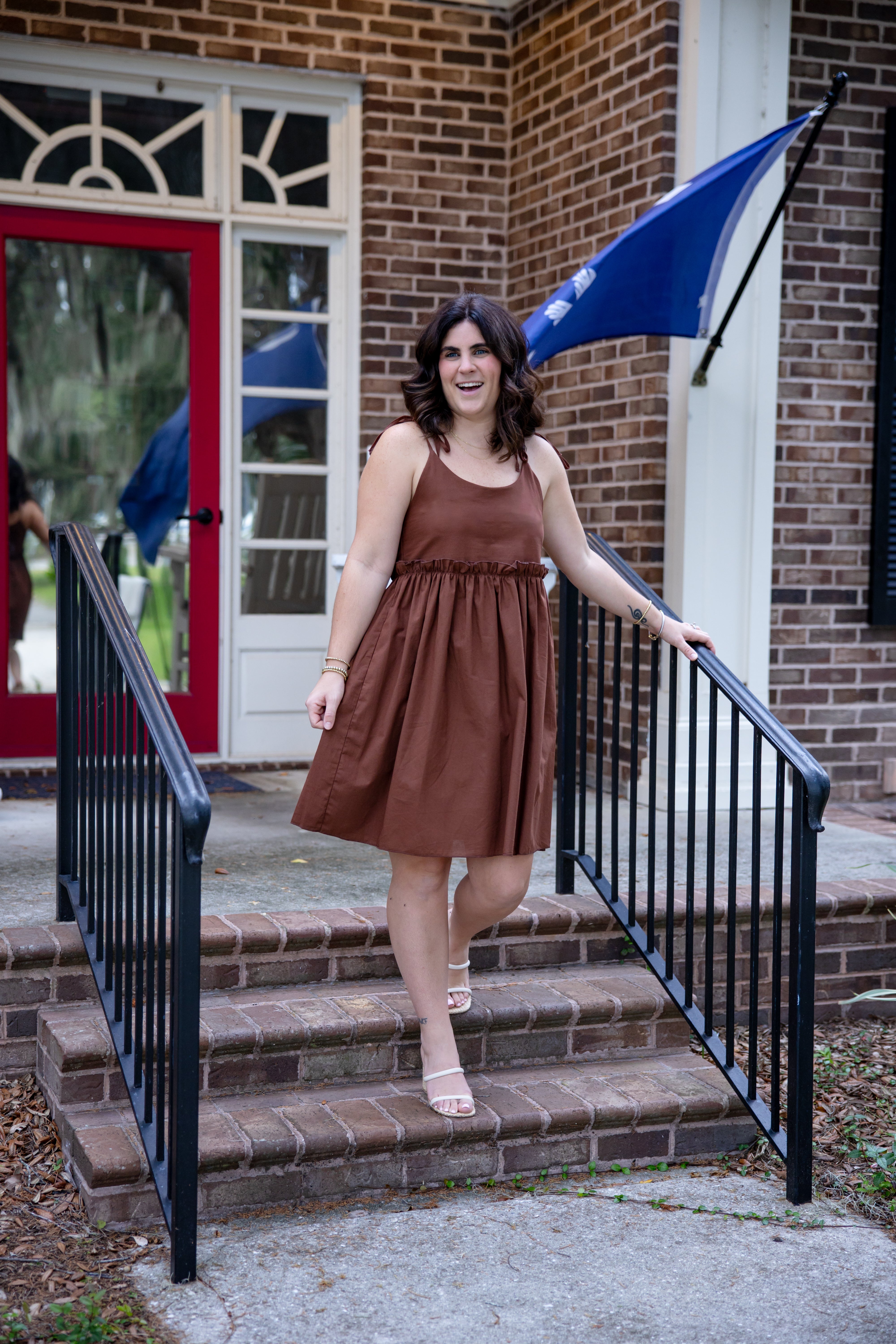 Shoulder Tie Mini Dress