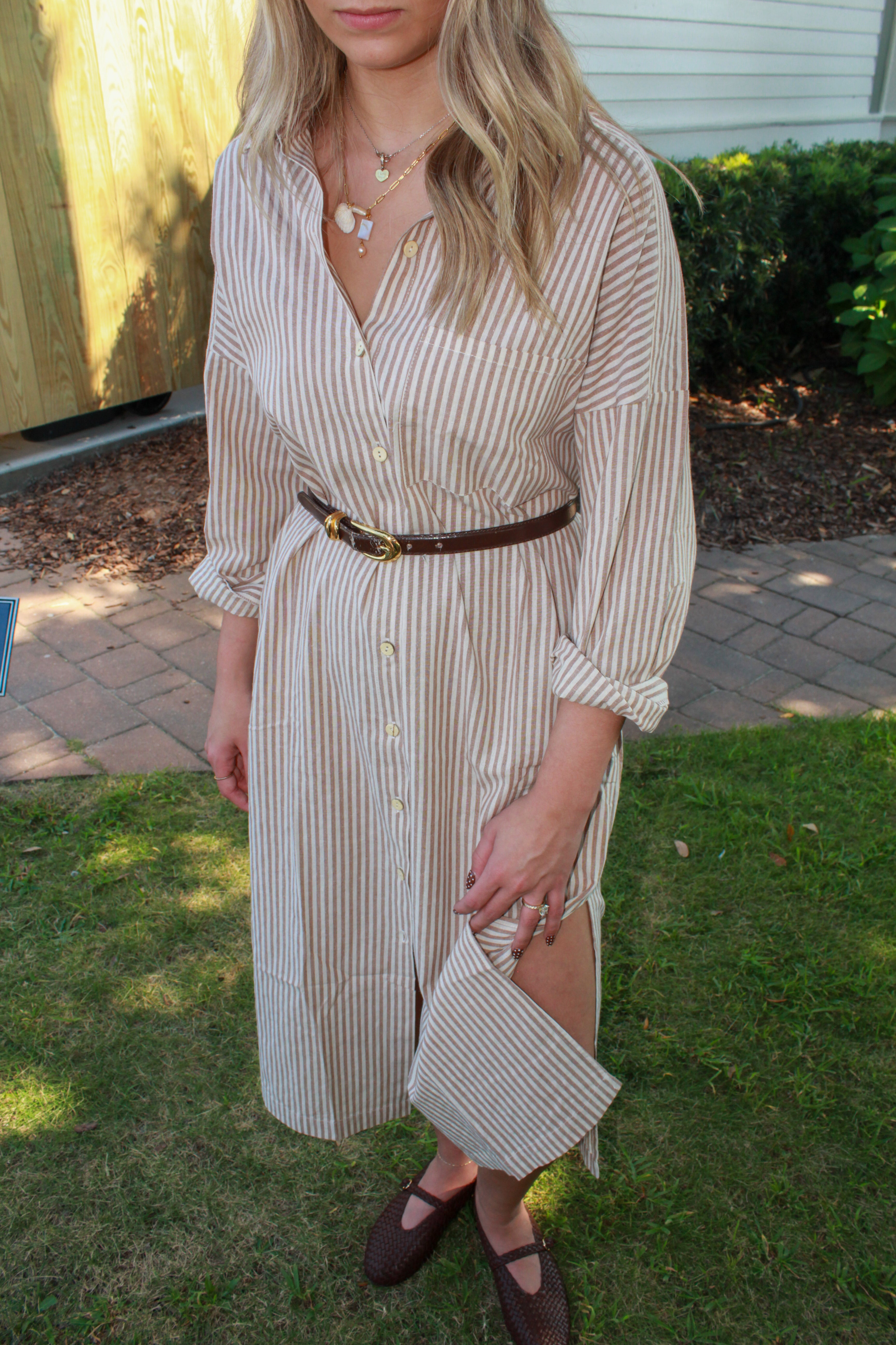 Stripe Midi Shirt Dress