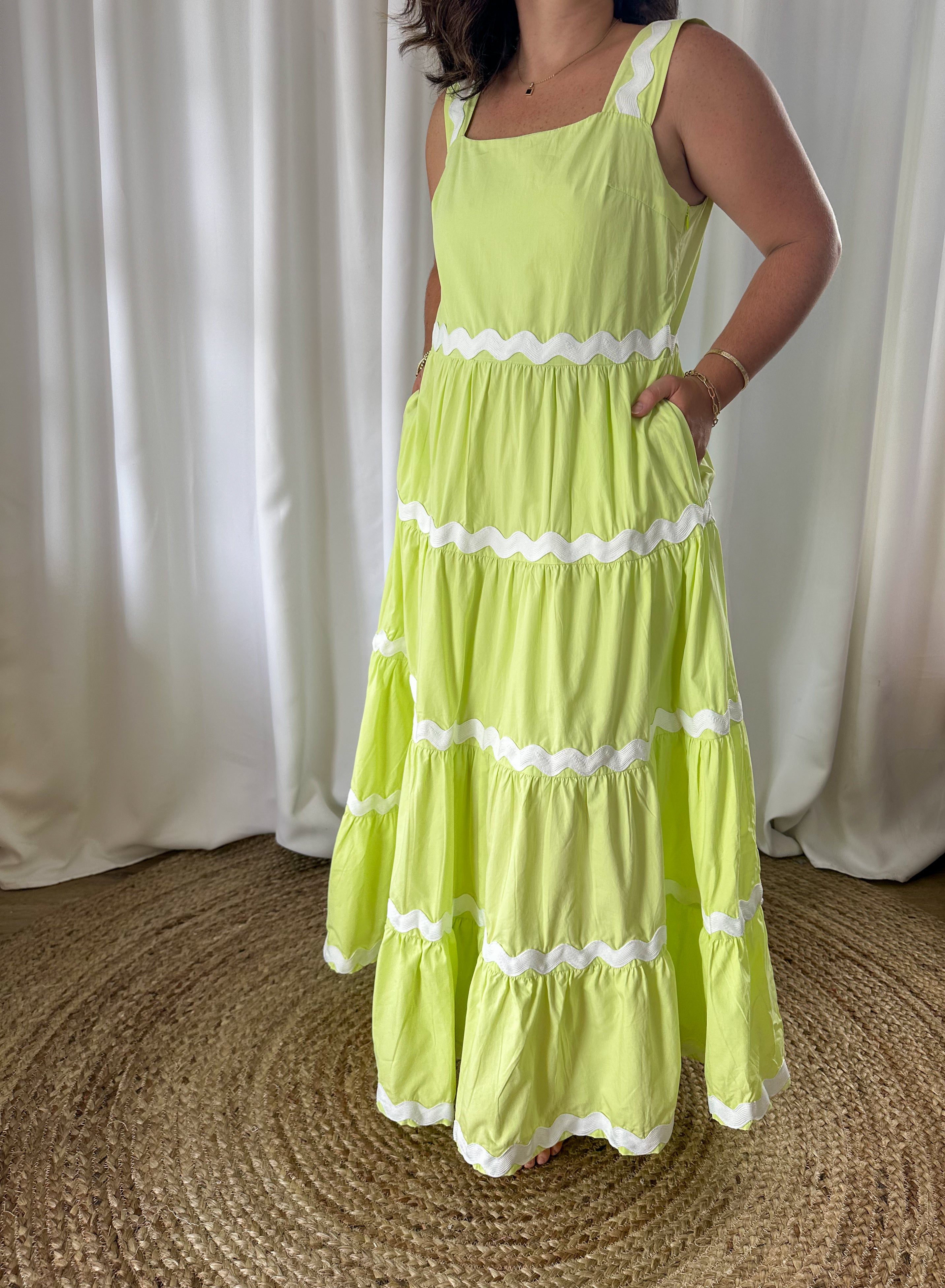 Lime Green Ric-Rac Maxi