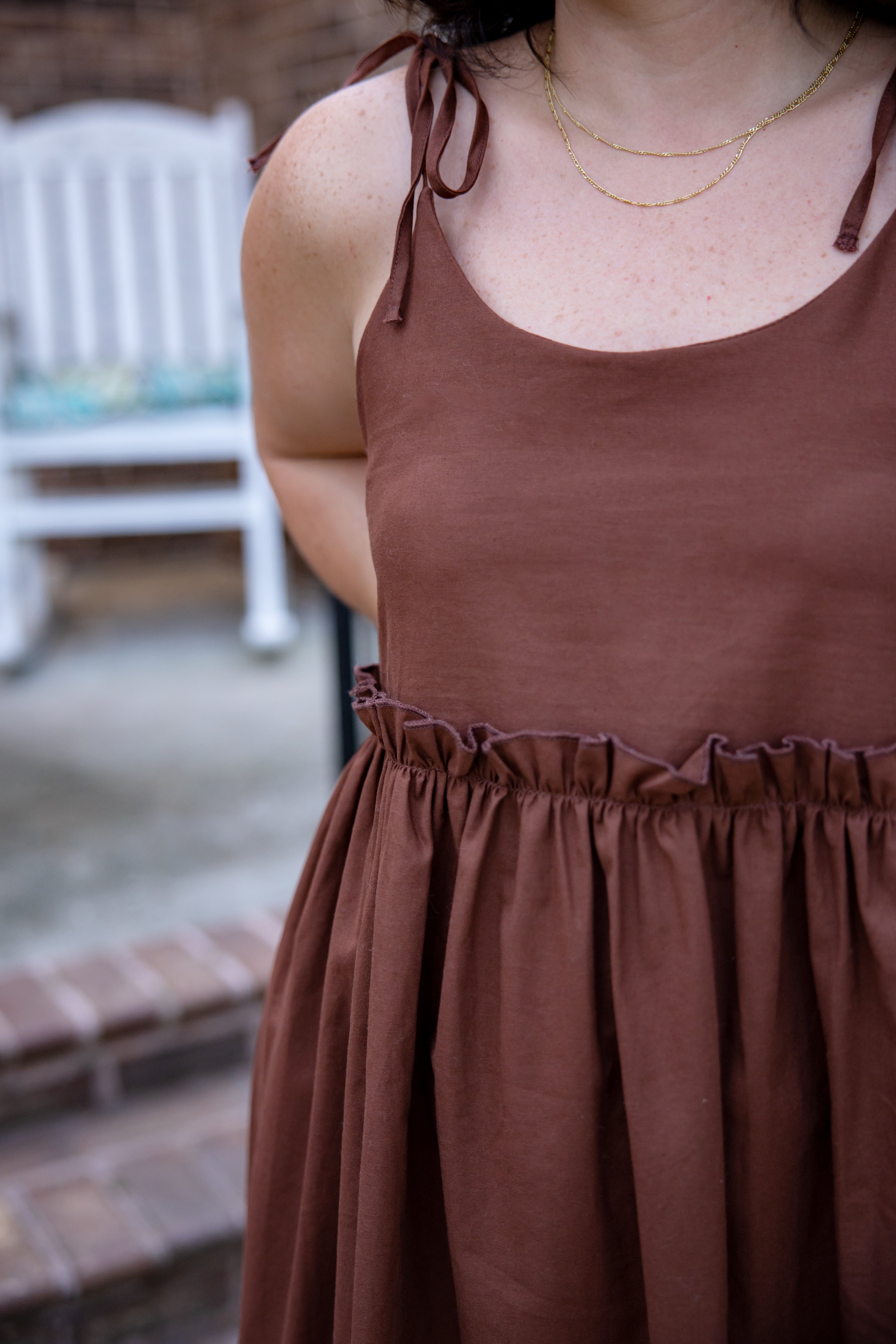 Shoulder Tie Mini Dress