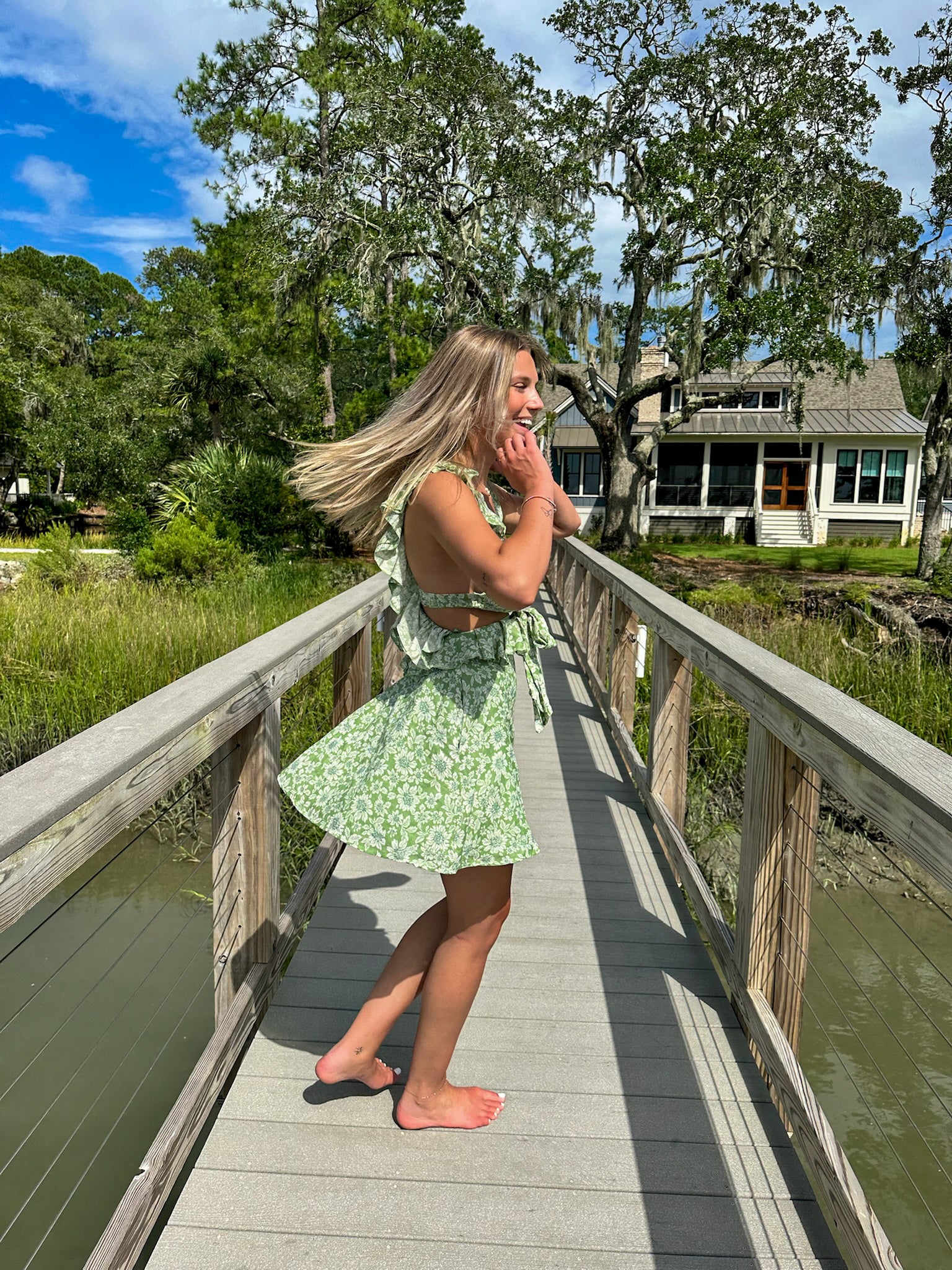 Floral Cutout Mini Dress