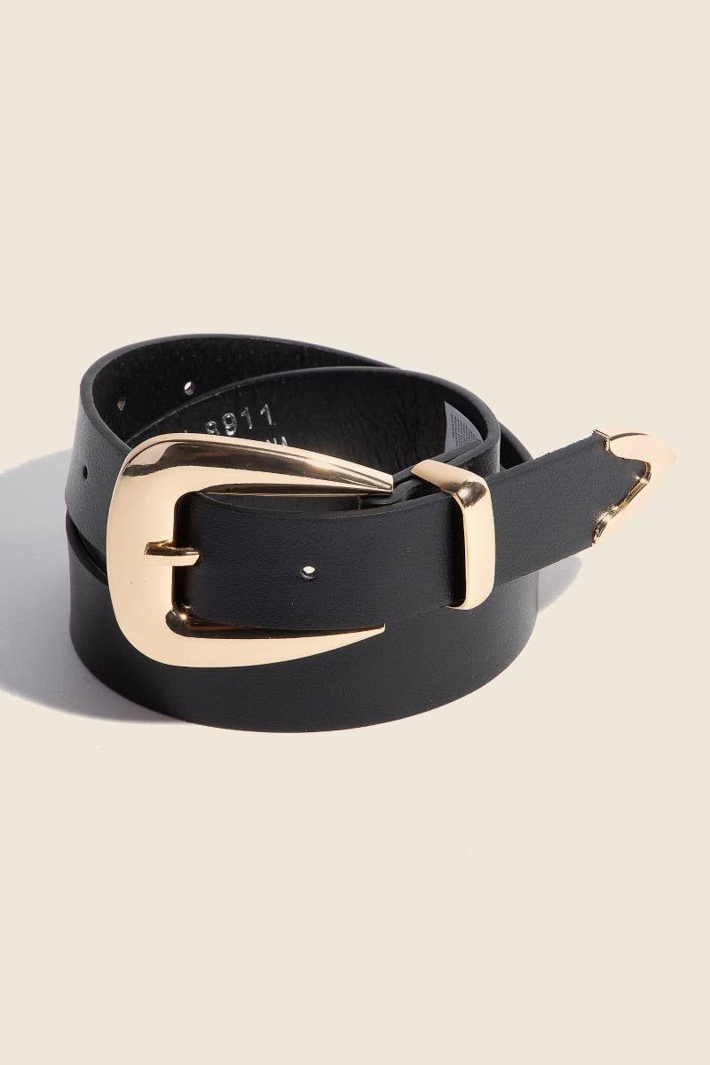 Black Faux Leather Belt