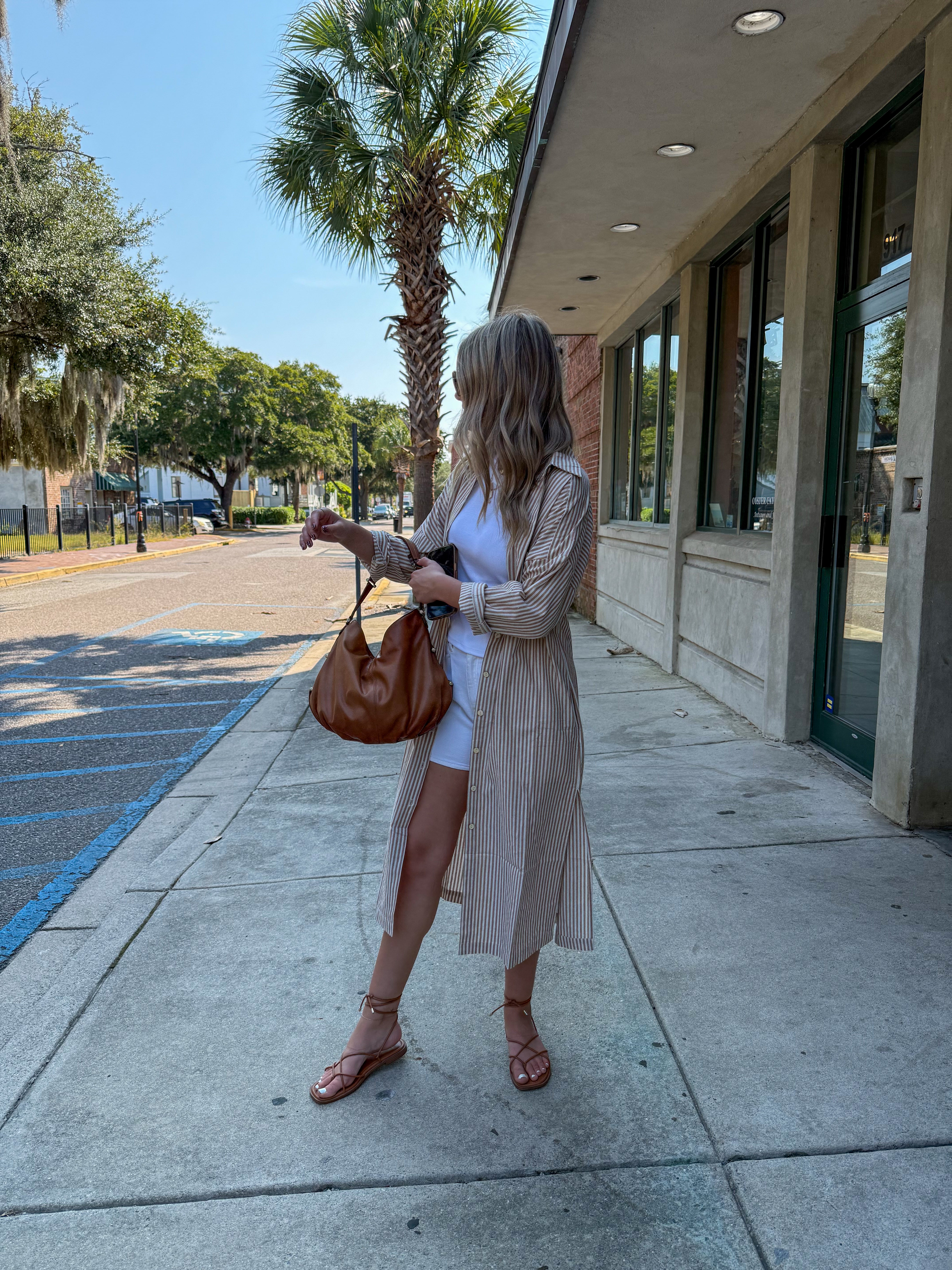 Stripe Midi Shirt Dress