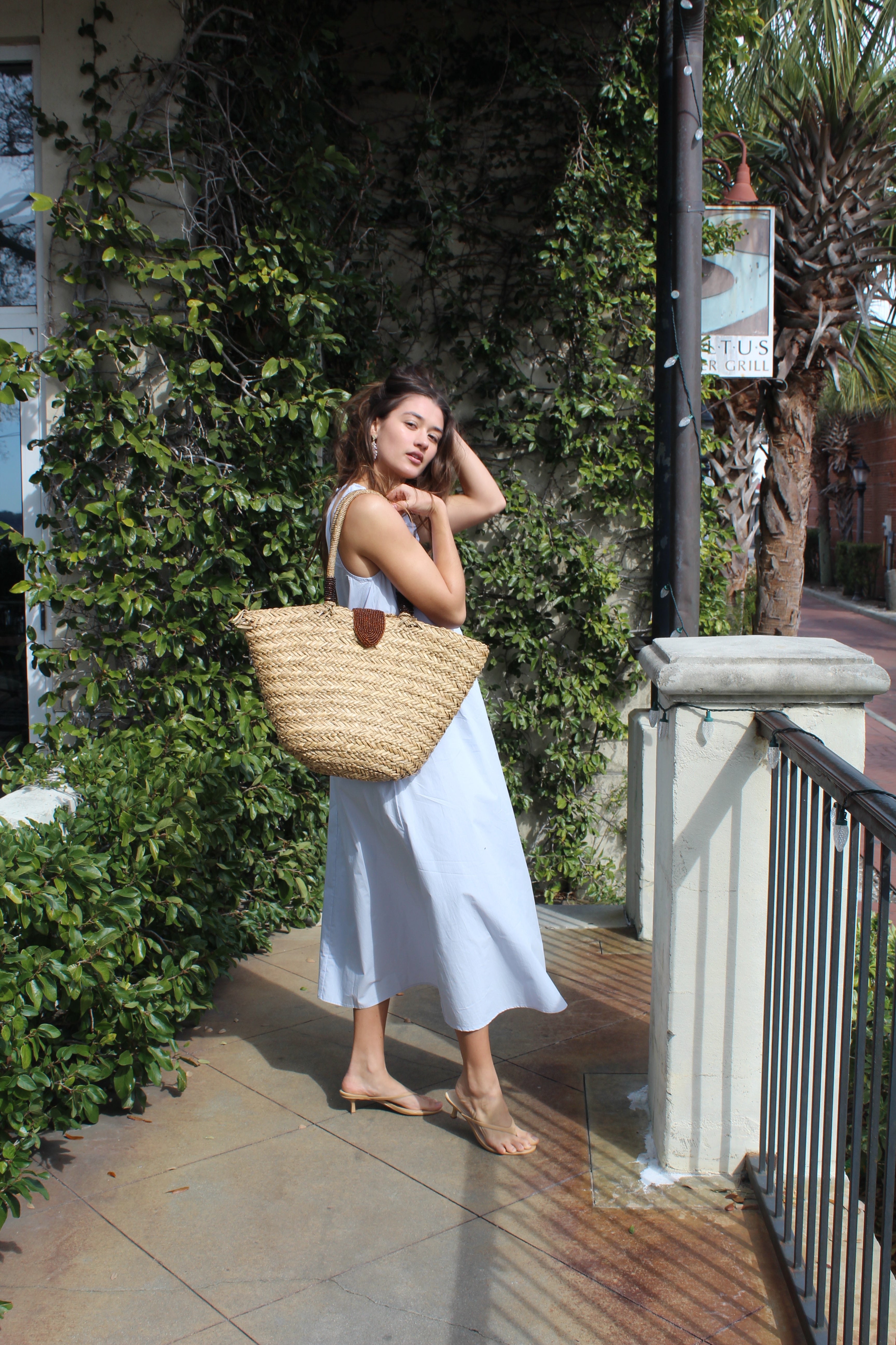 Scoop Neckline Trim Maxi Dress