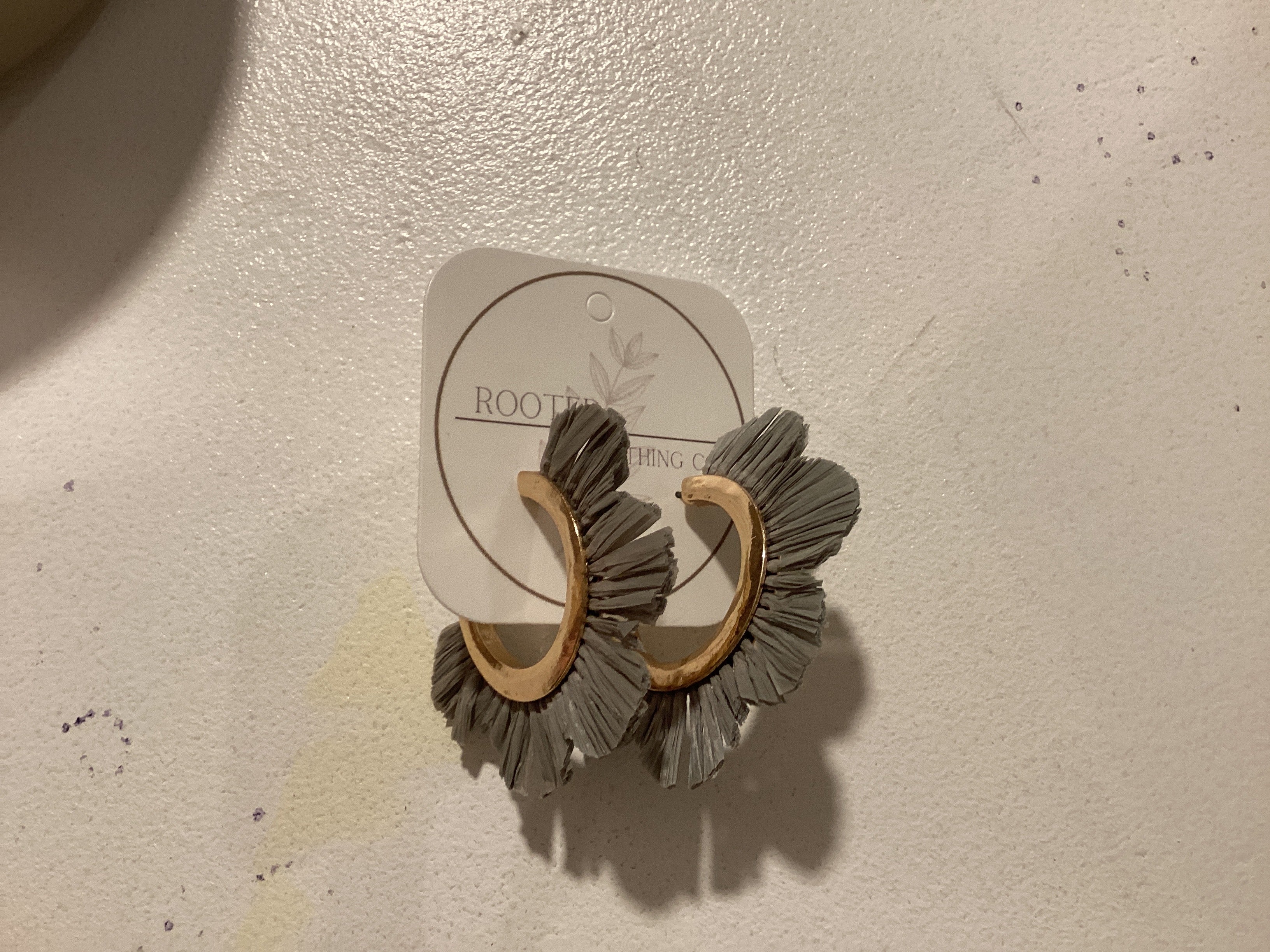 Green flower earrings