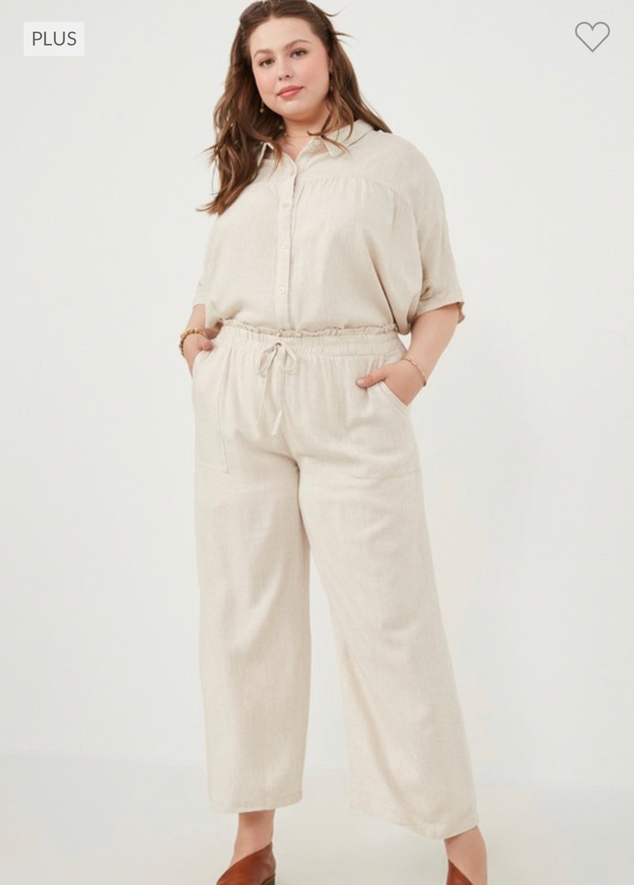 PLUS Oatmeal Linen Pants