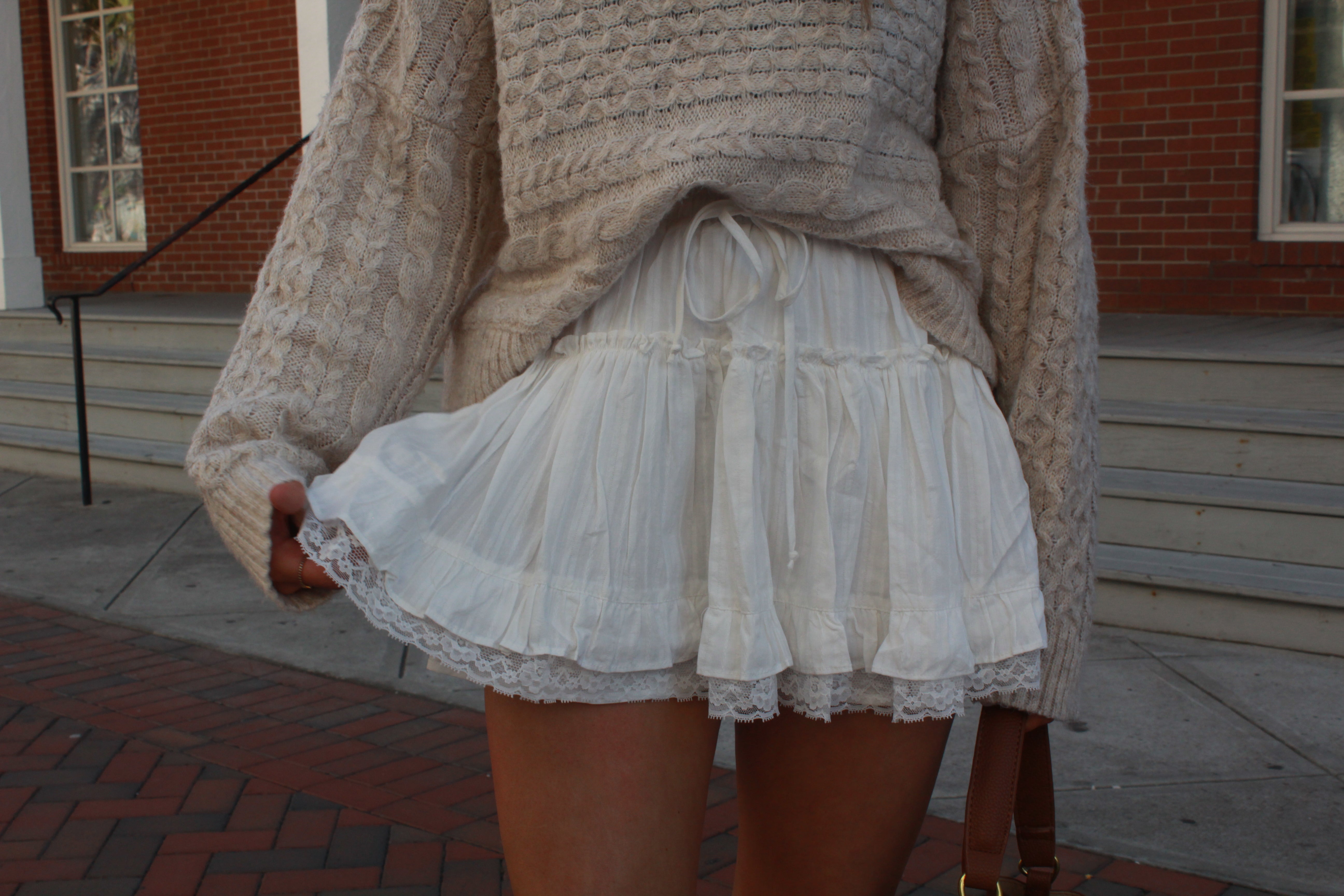 Lace Ruffled Mini Skirt