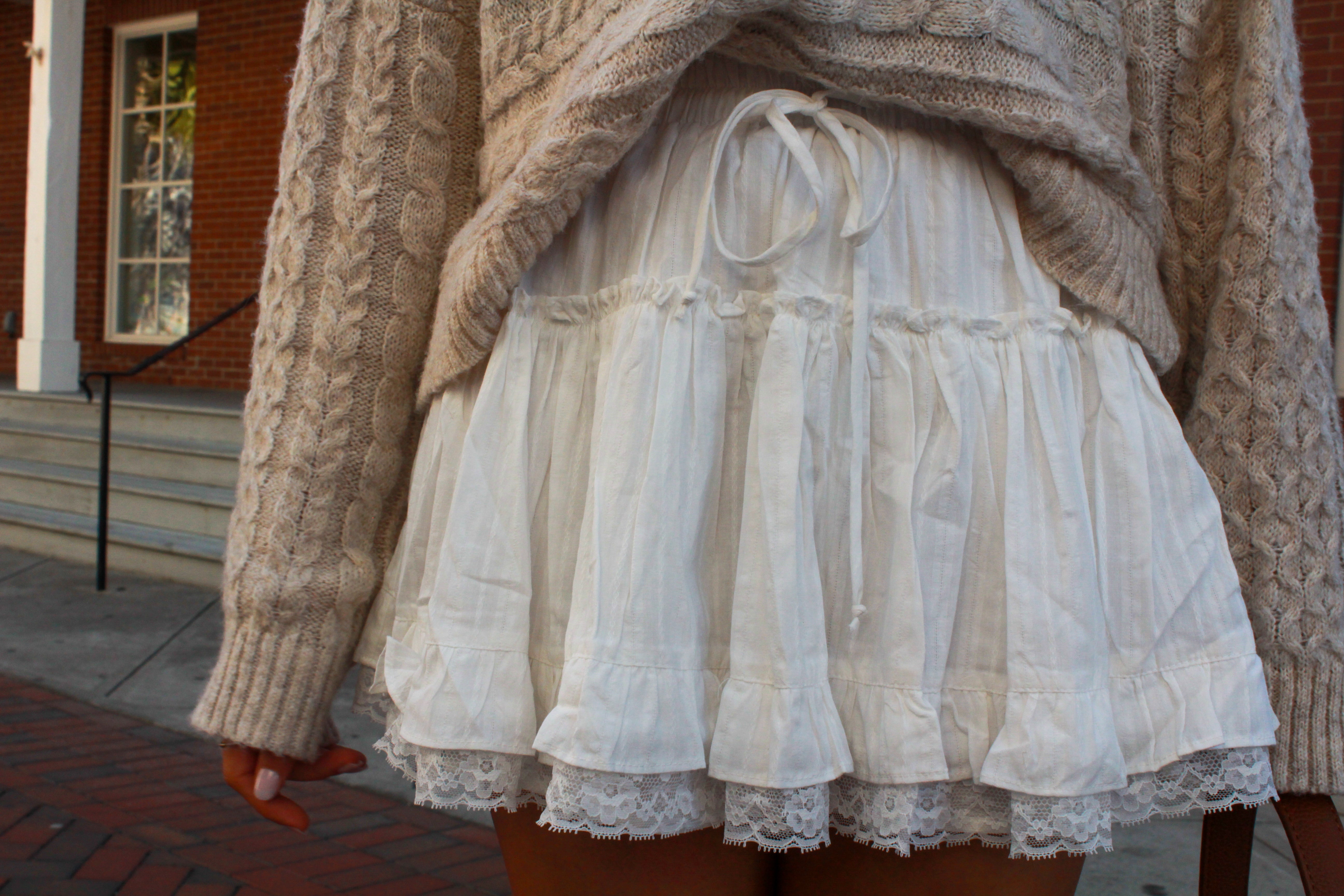 Lace Ruffled Mini Skirt