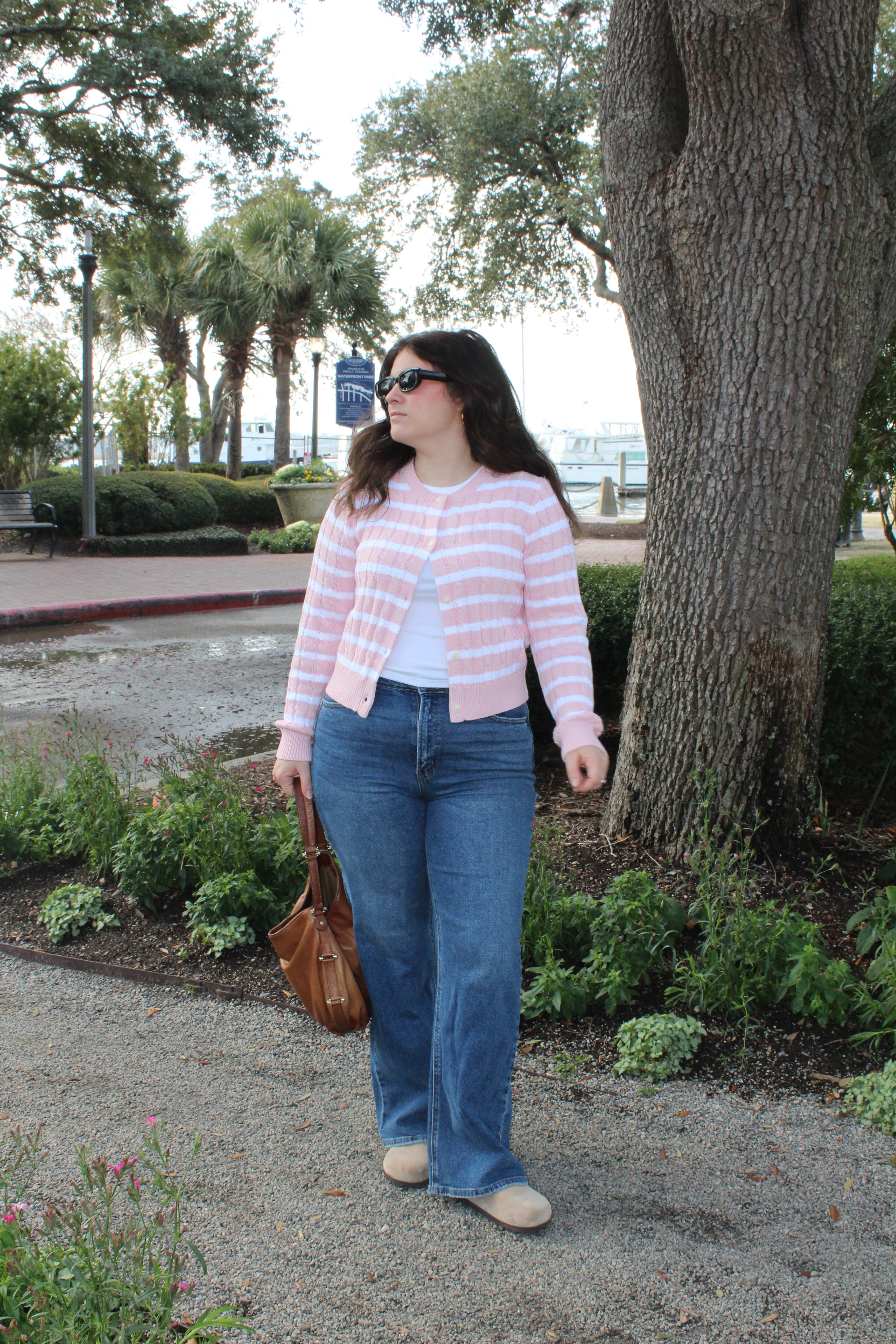 Pink Striped Cable Knit