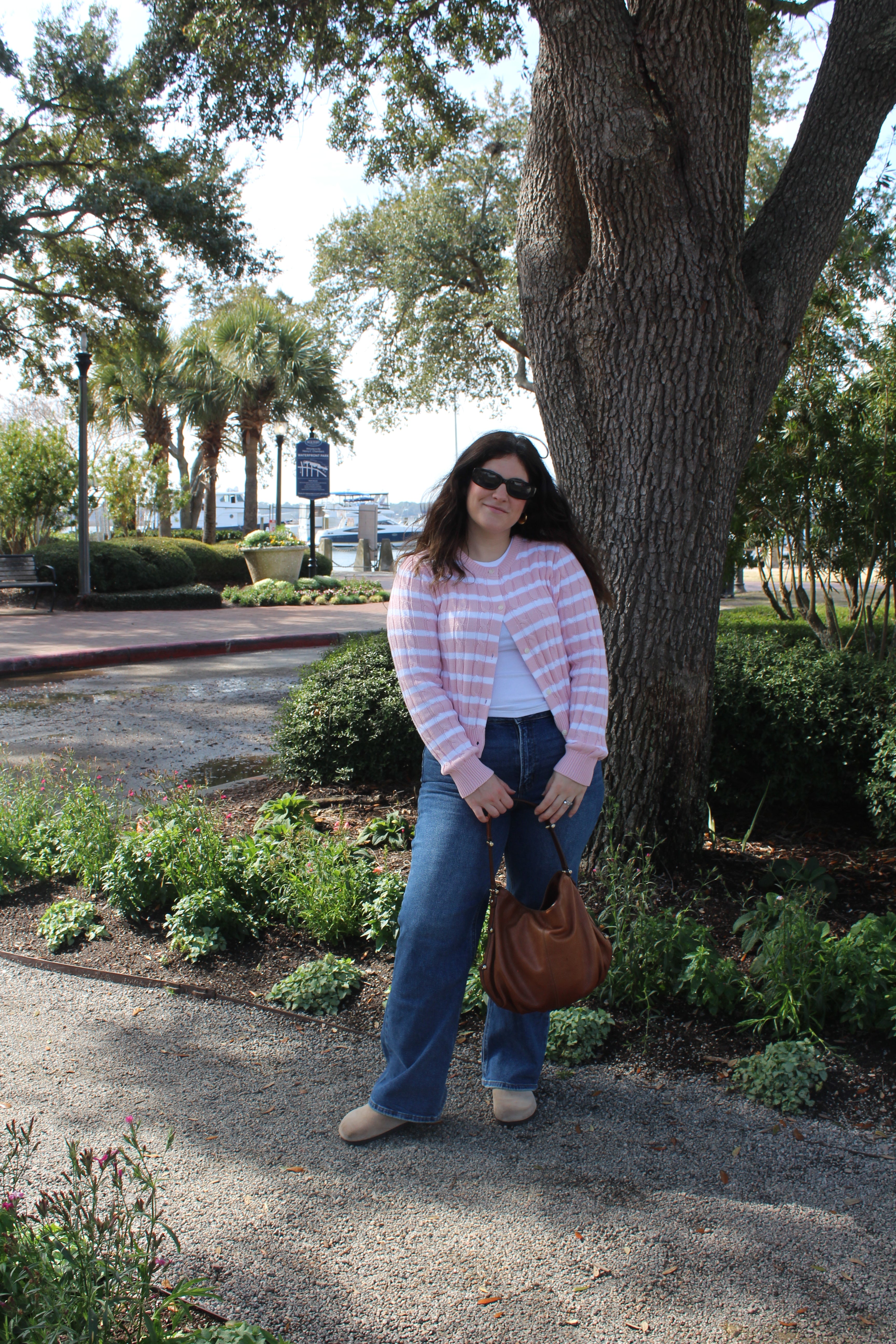 Pink Striped Cable Knit