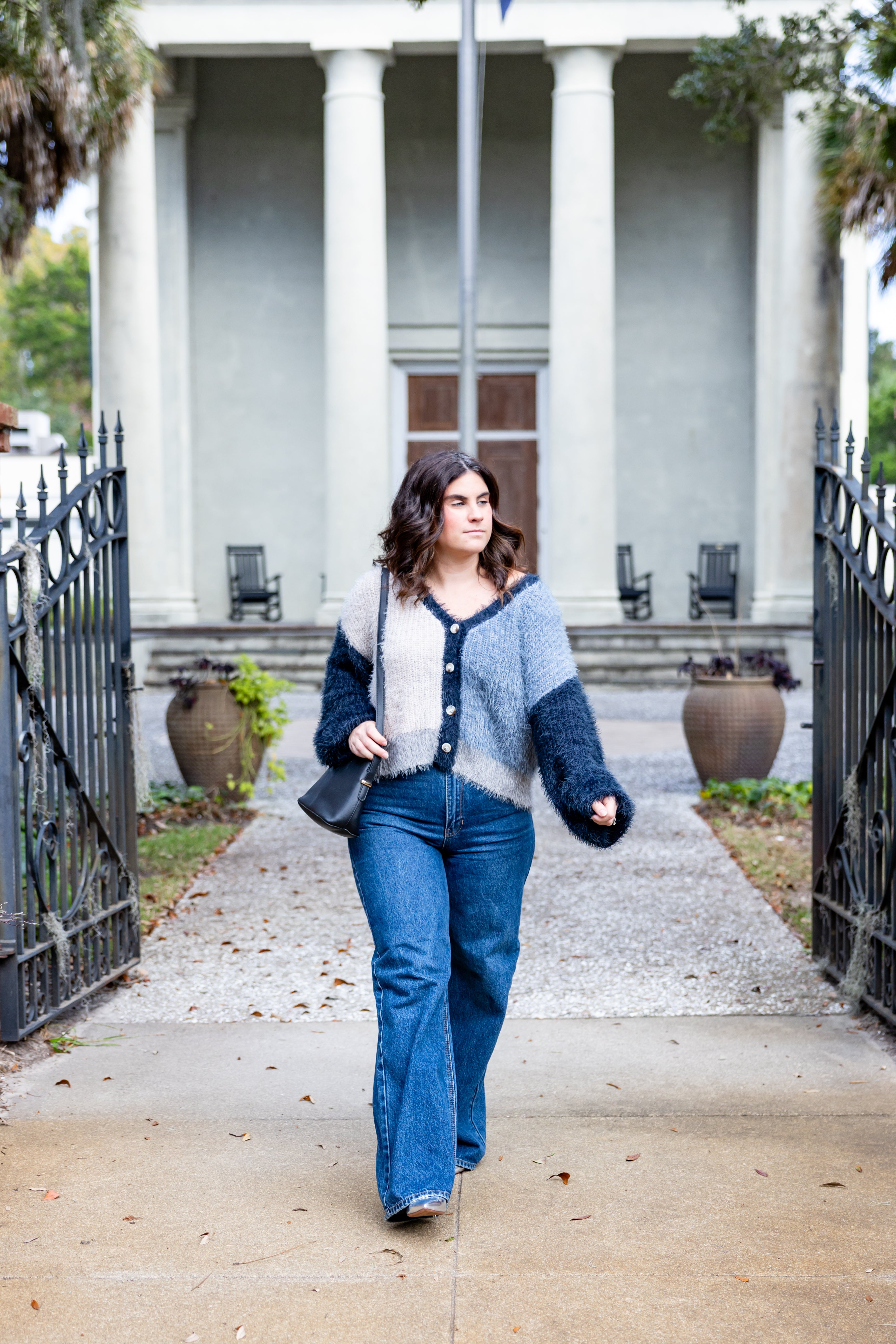 Furry Color Block Cardigan
