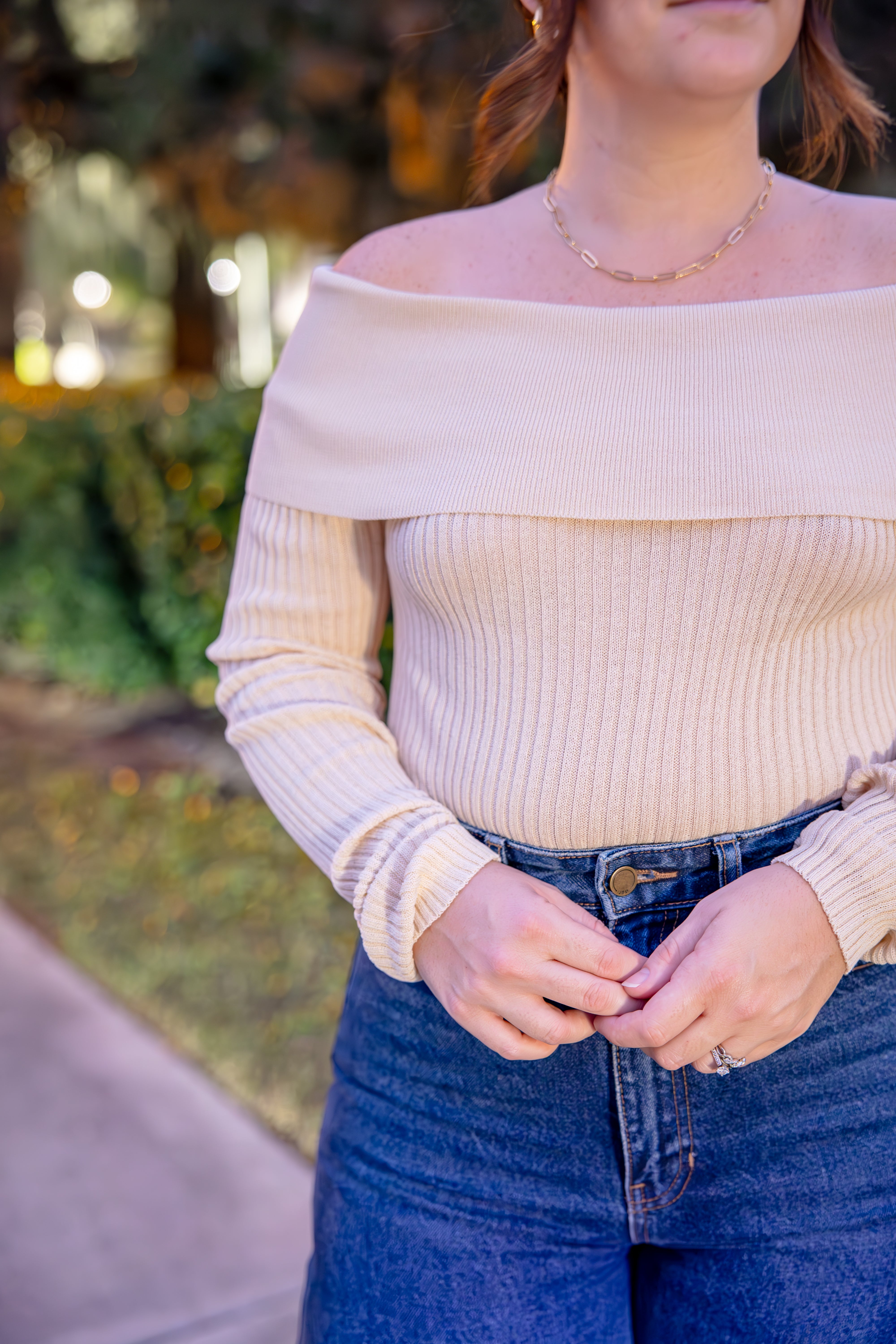 Knit Off The Shoulder Top