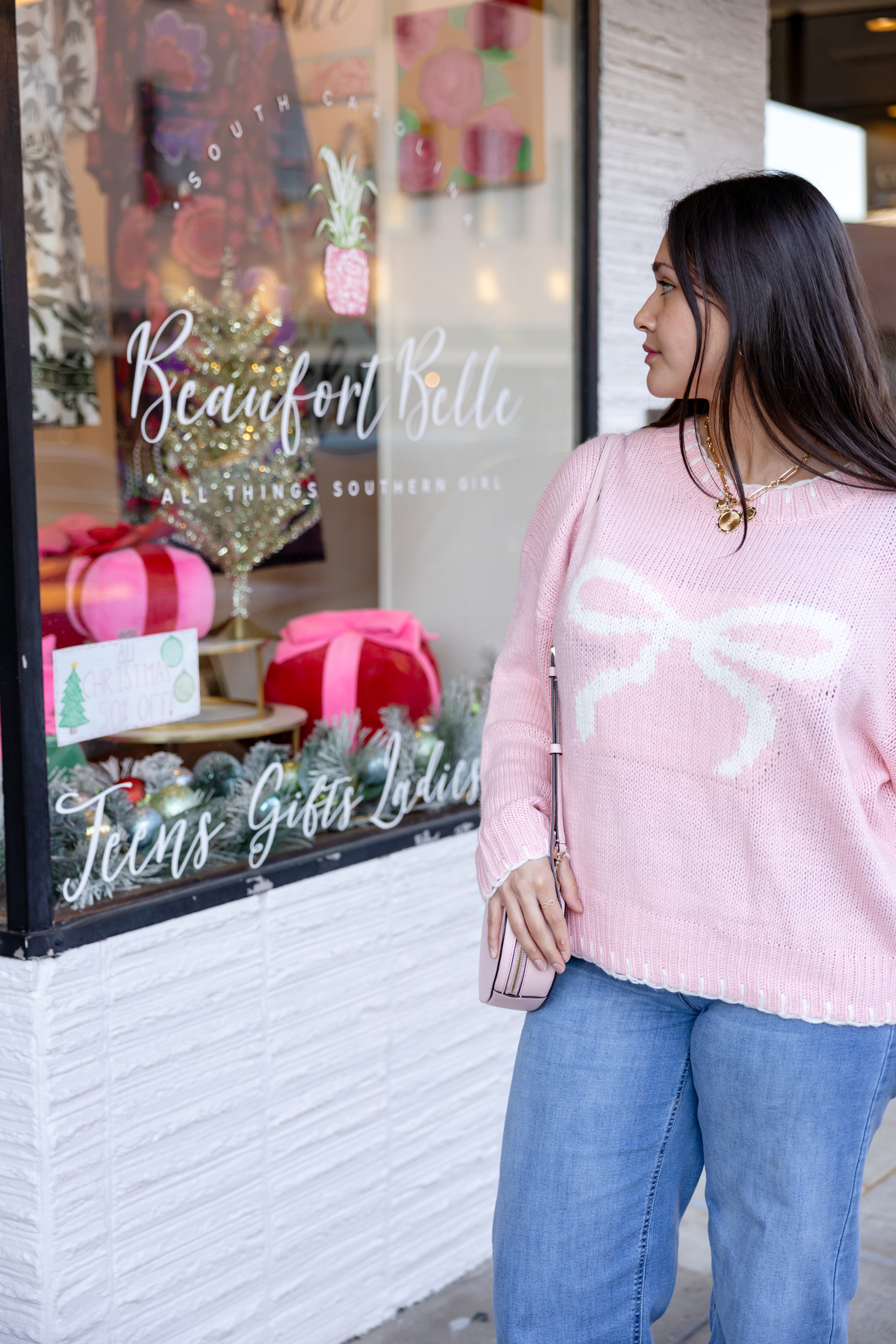 Pink Bow Sweater
