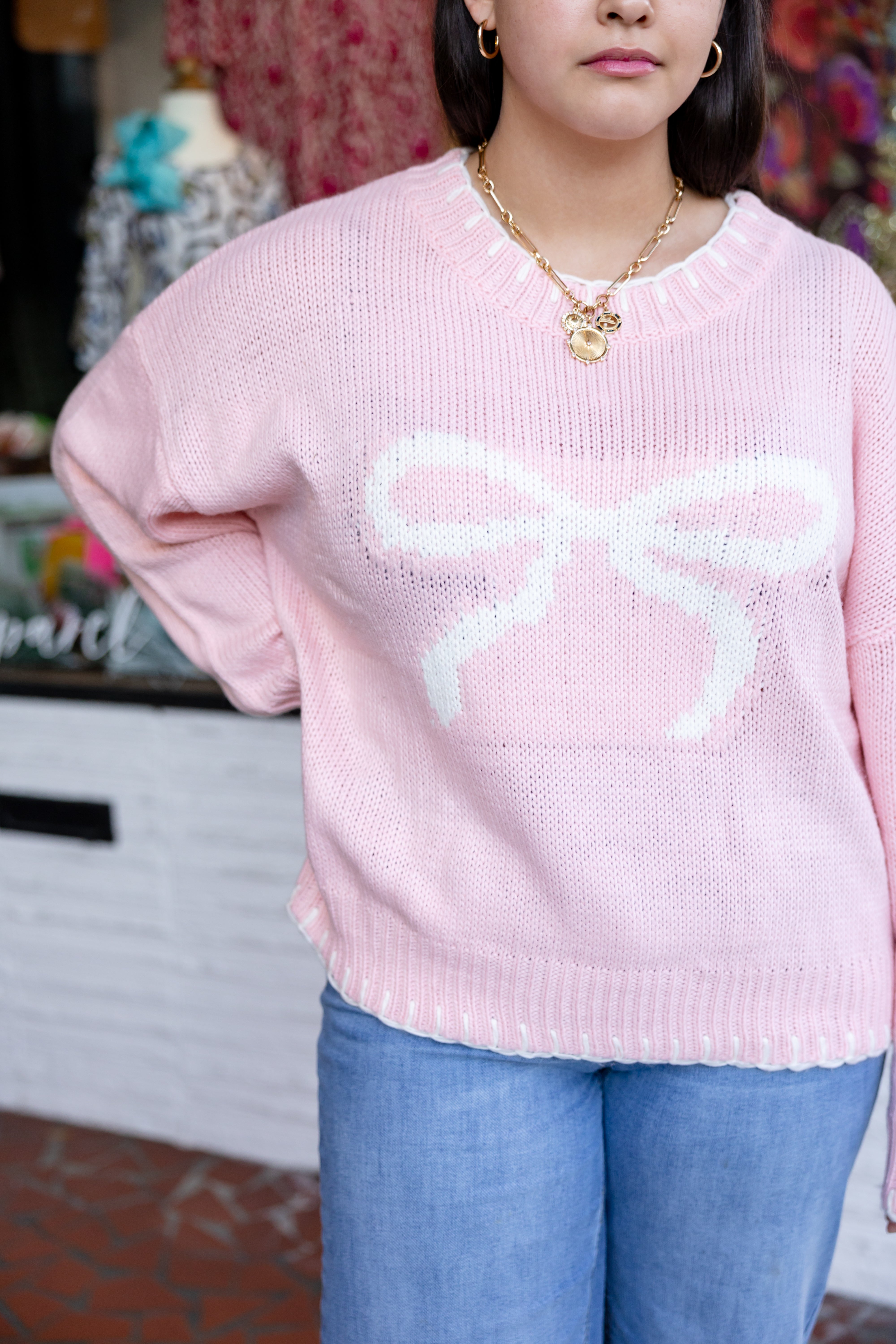 Pink Bow Sweater