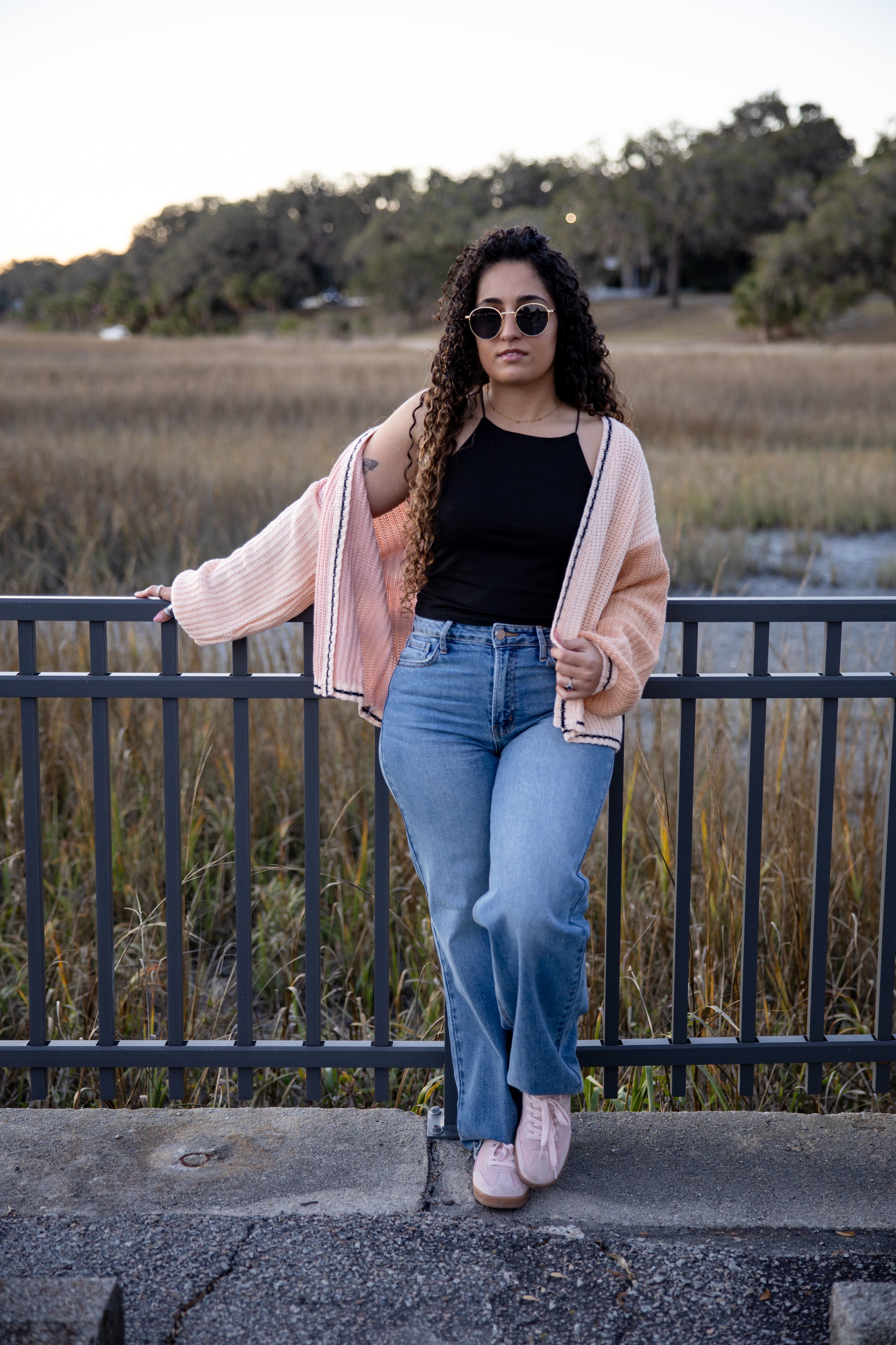 Pink Contrast Cardigan
