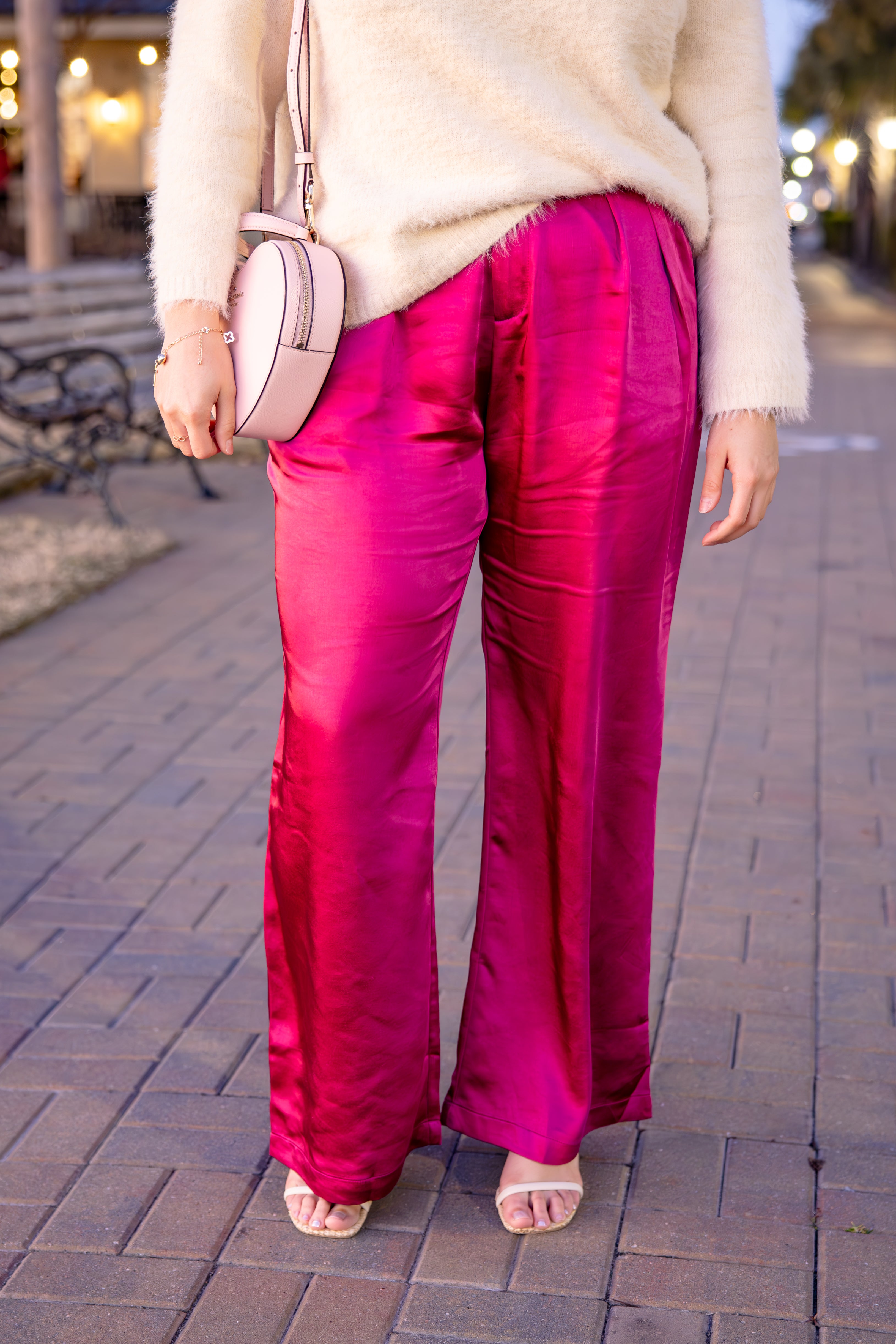 Satin wide leg pants