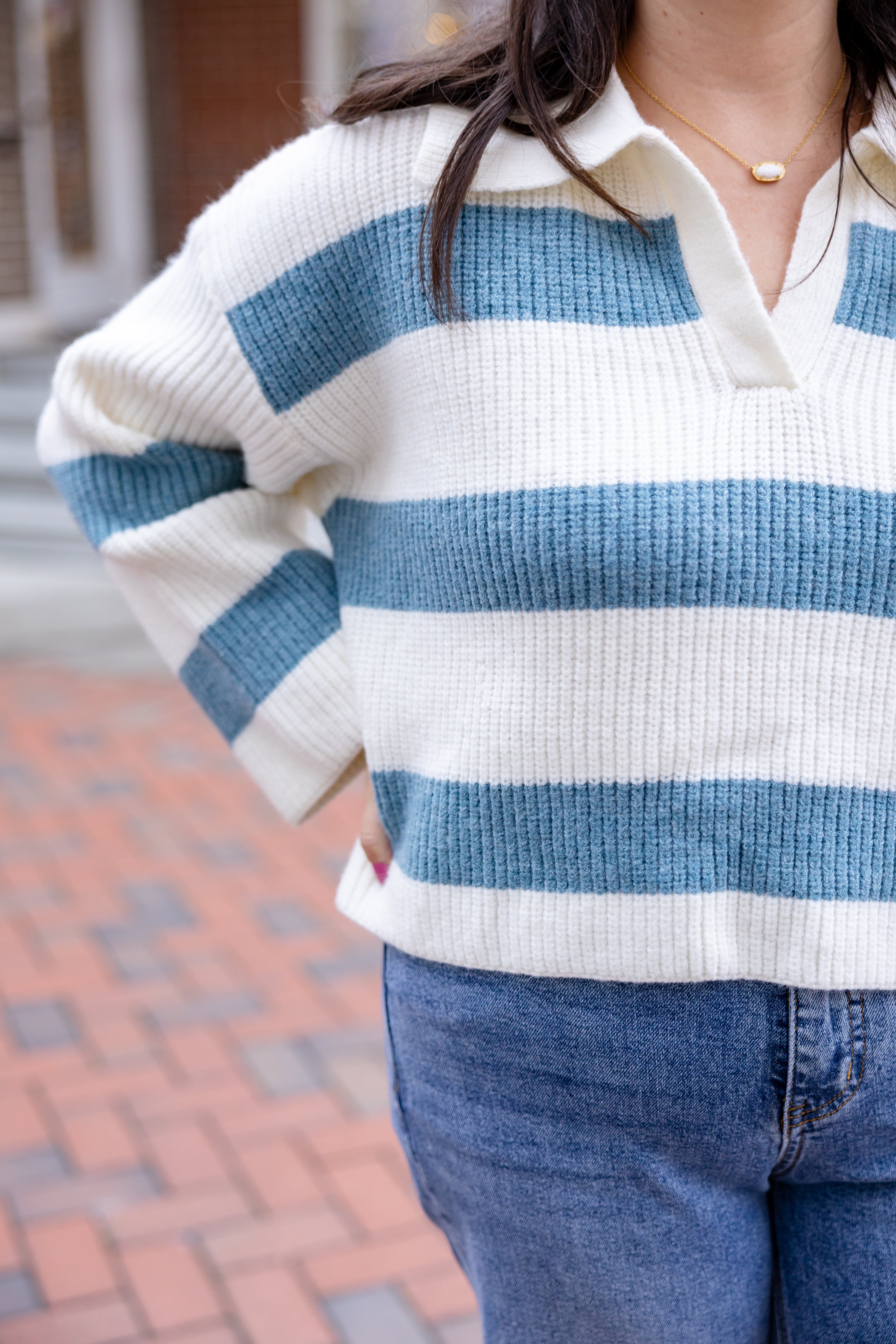 Striped Collar Sweater