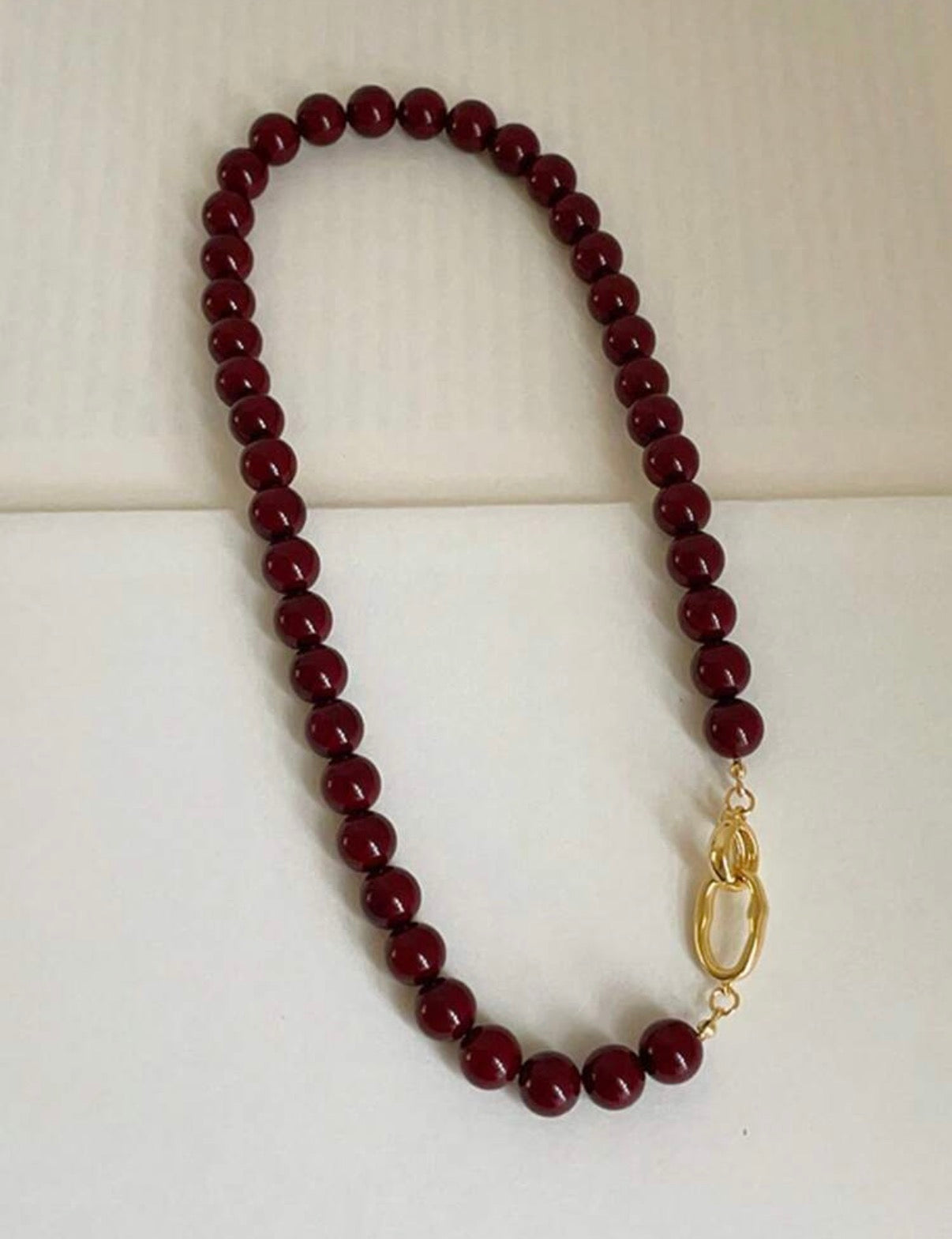 Burgundy Beaded Necklace