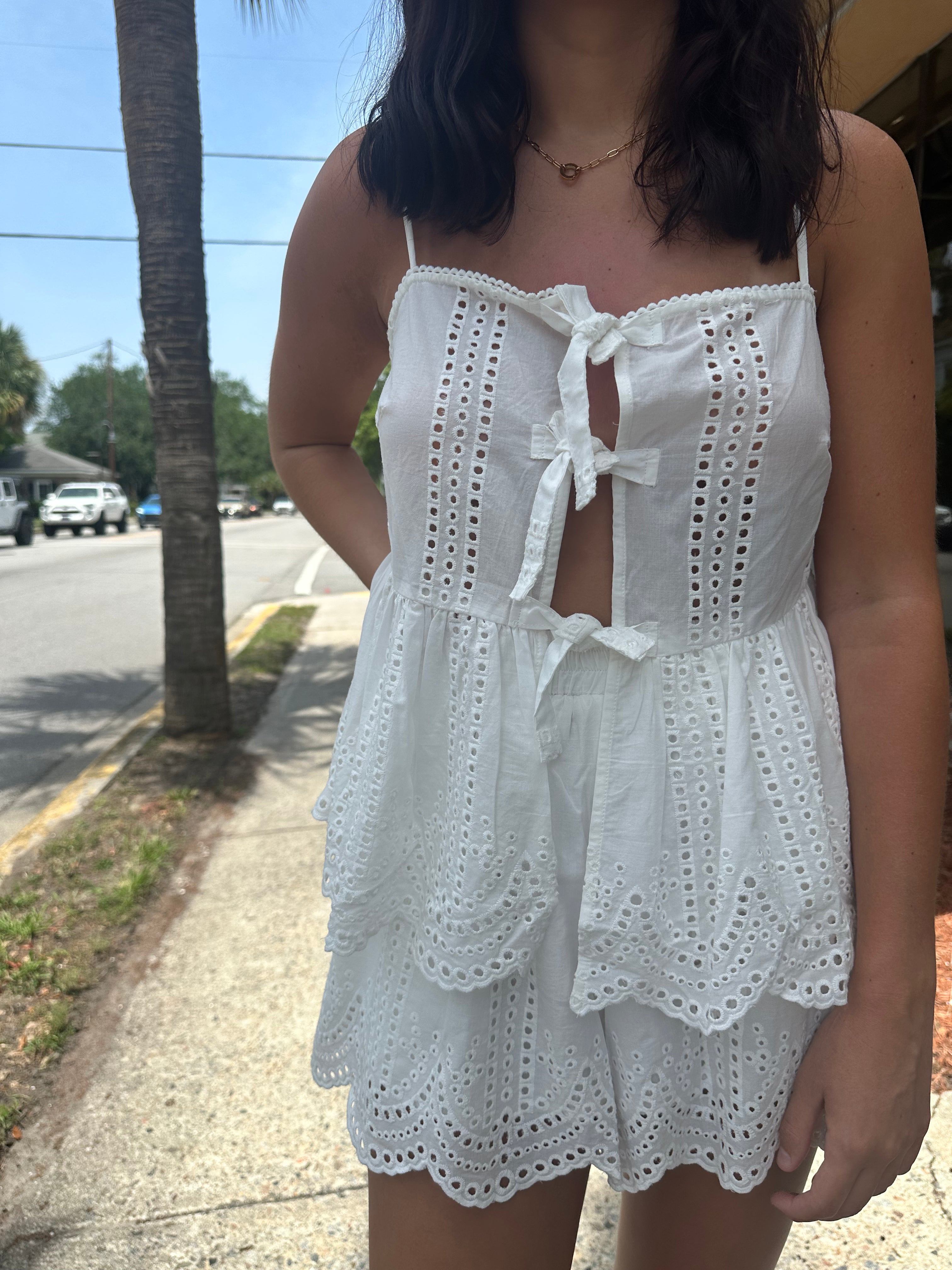 White Eyelet Set