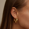 Gold Dip Stainless Steel Open Hoop Earrings