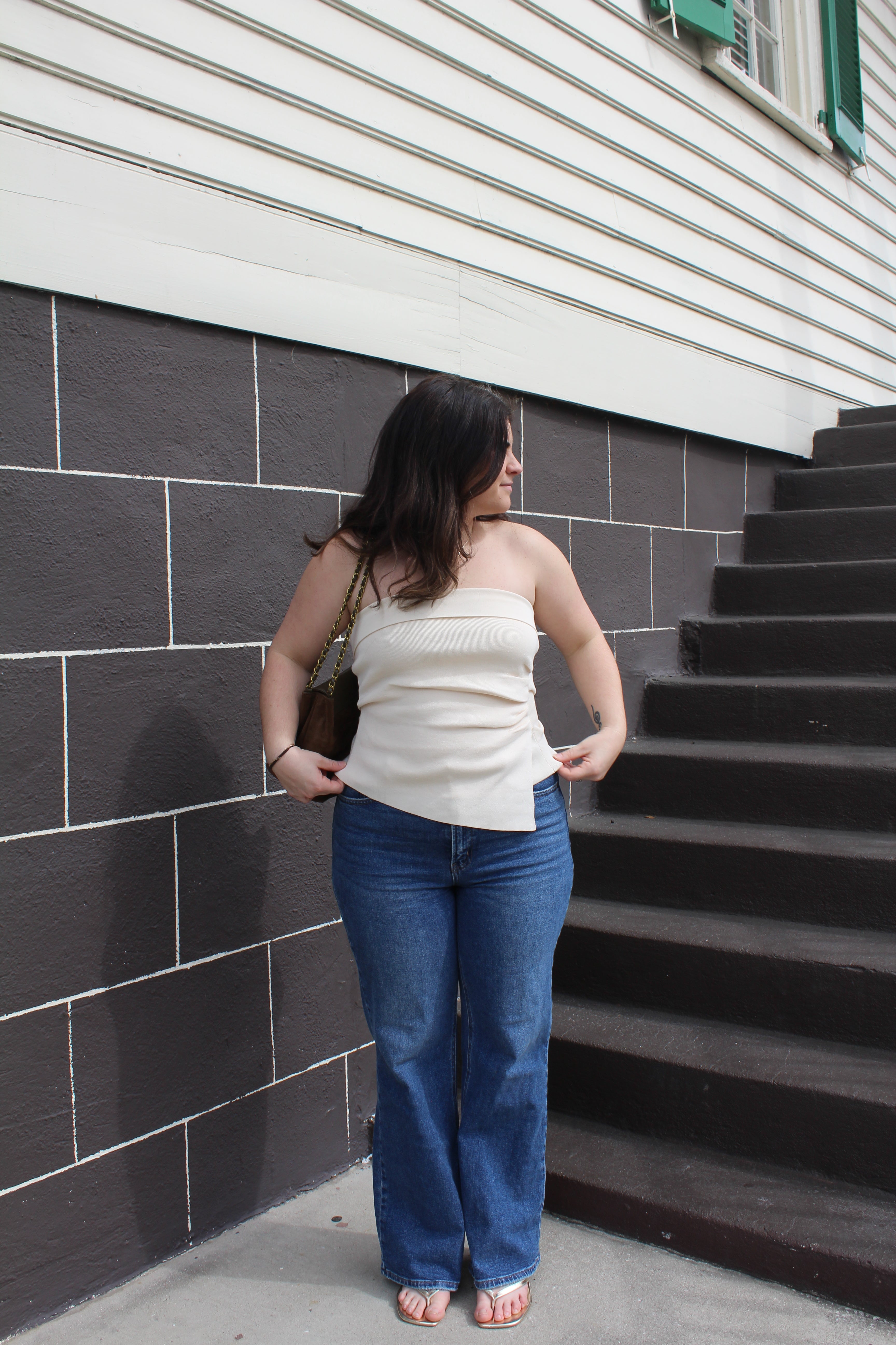 Asymmetrical Knit Tube Top
