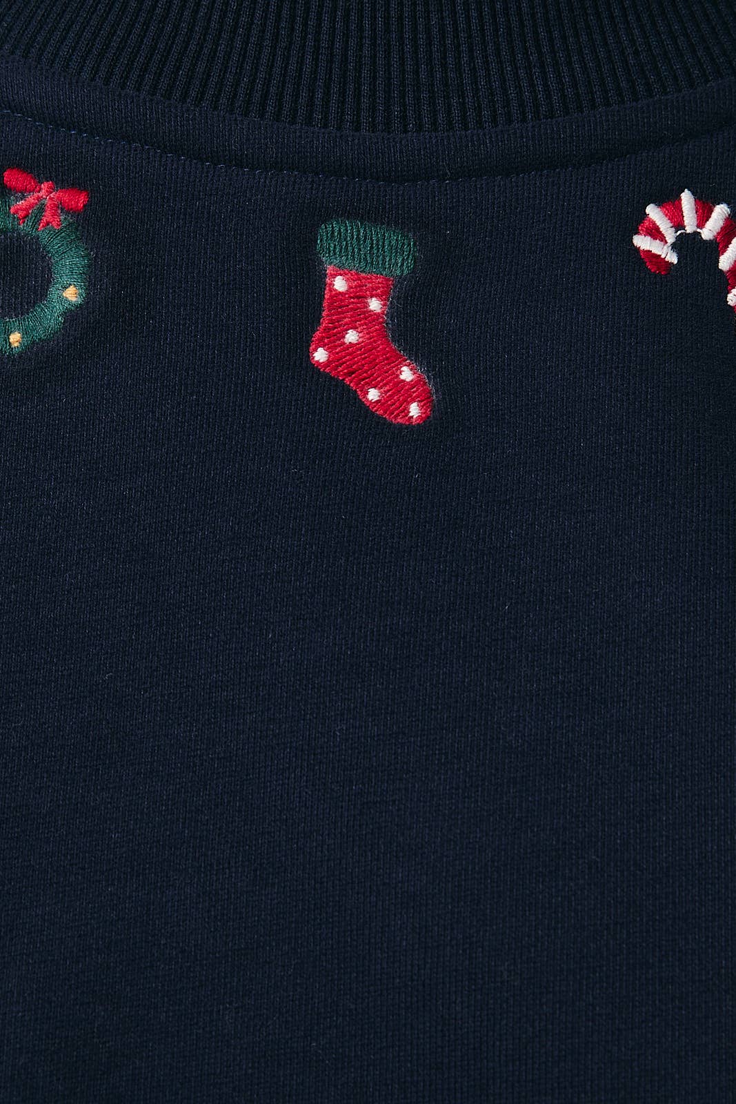 Christmas Embroidered Crew Neck