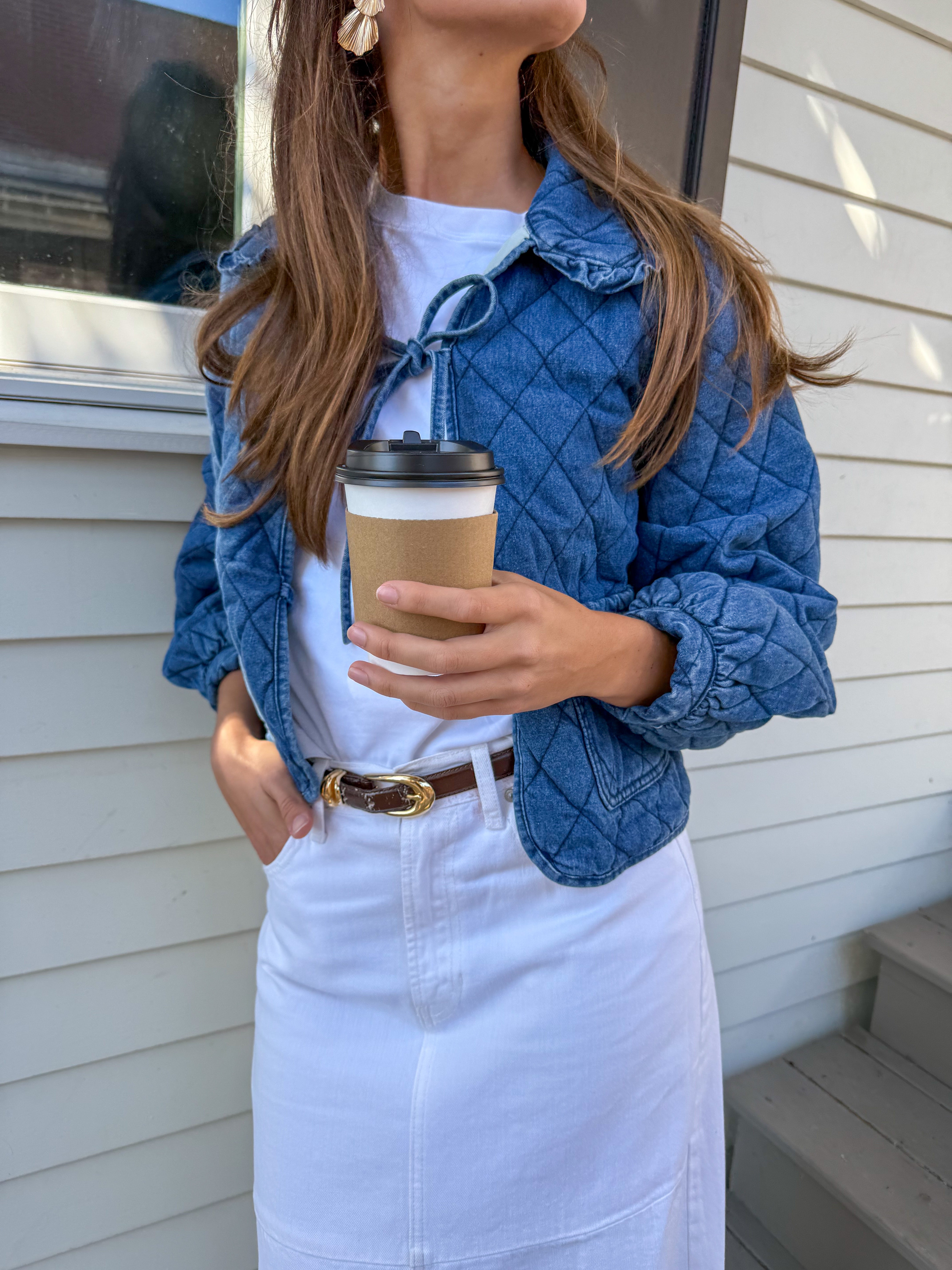 Front Tie Denim Jacket