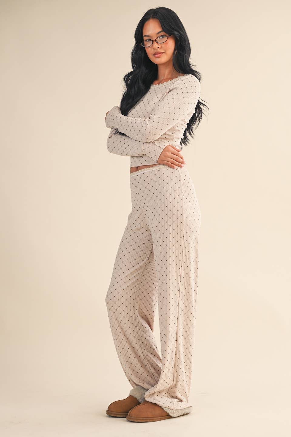 Heart Pointelle Lounge Set