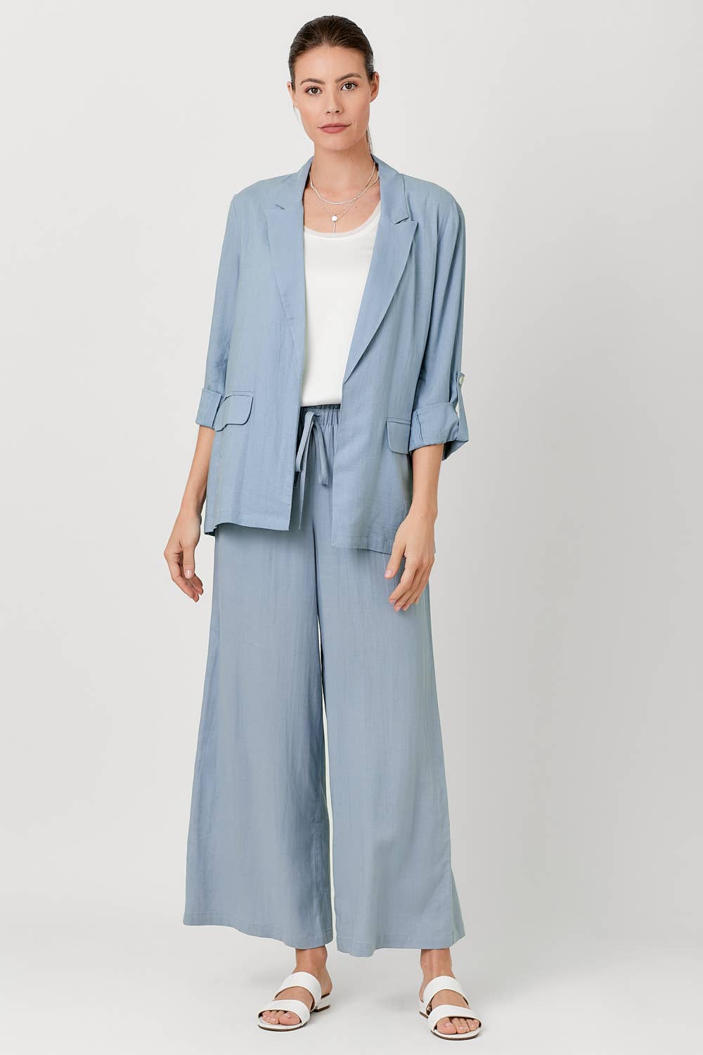 Blue Linen Pants