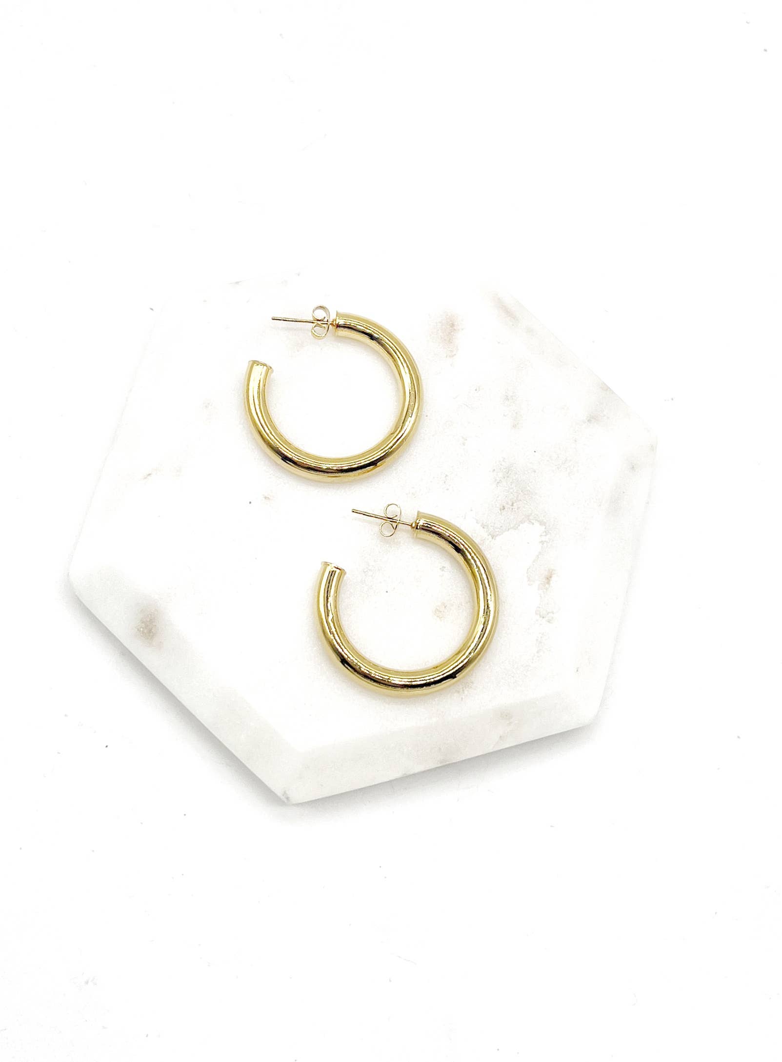 Gold Hoops Metal Chunky Hoops Statement Earrings 3 sizes