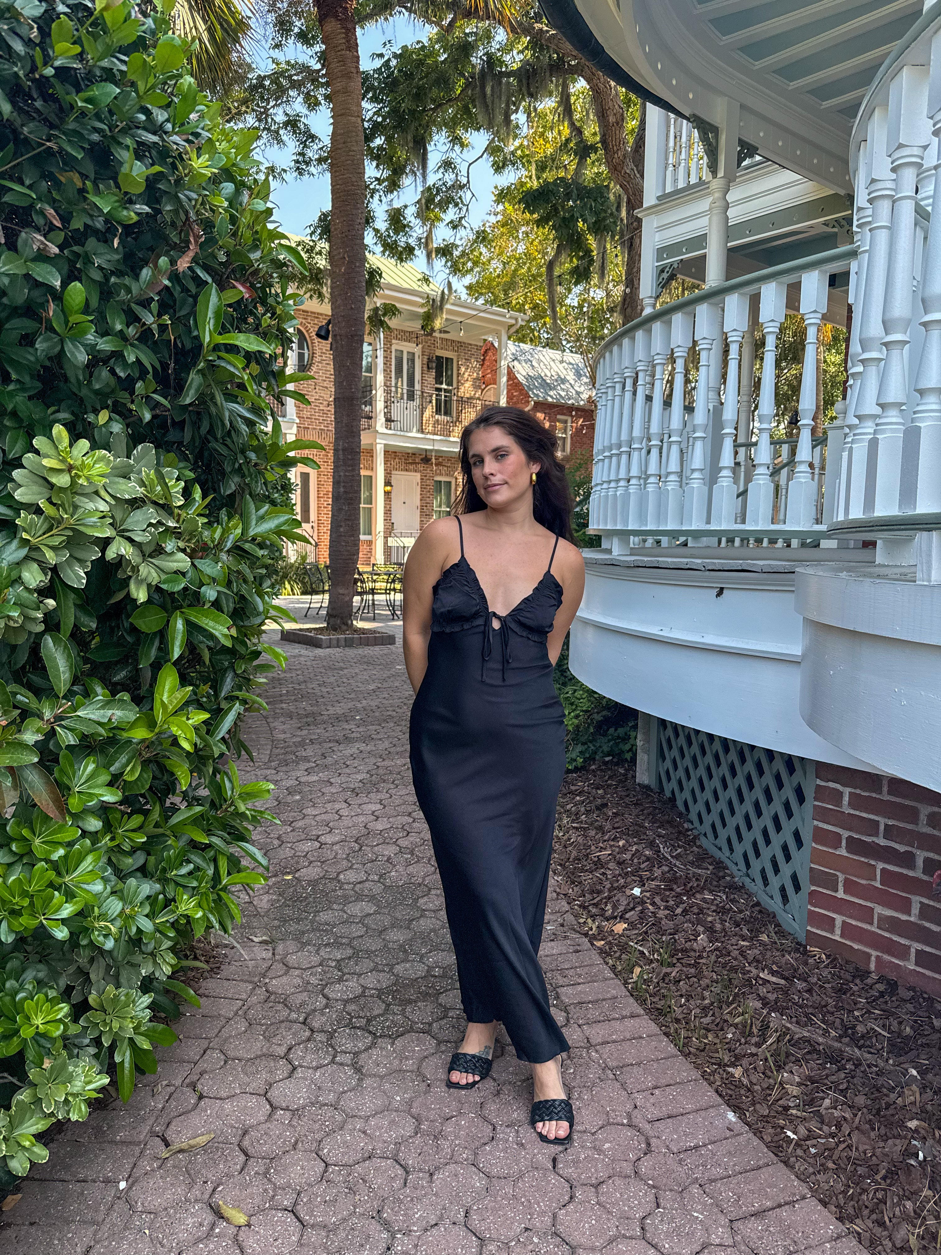 Satin Black Maxi
