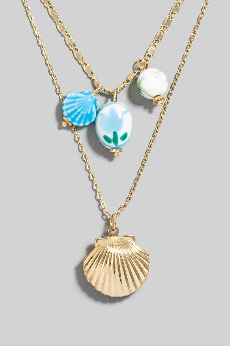 Clam Locket Layered Necklace