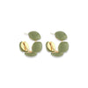 Green Linked Acrylic Square Hoop Earrings