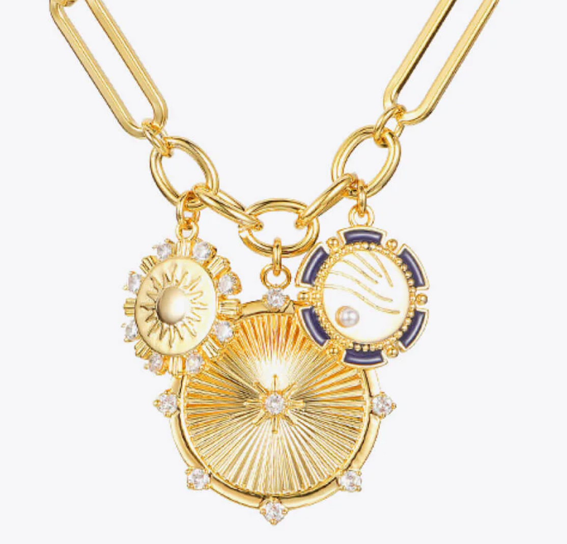 Sun Charm Coin Necklace