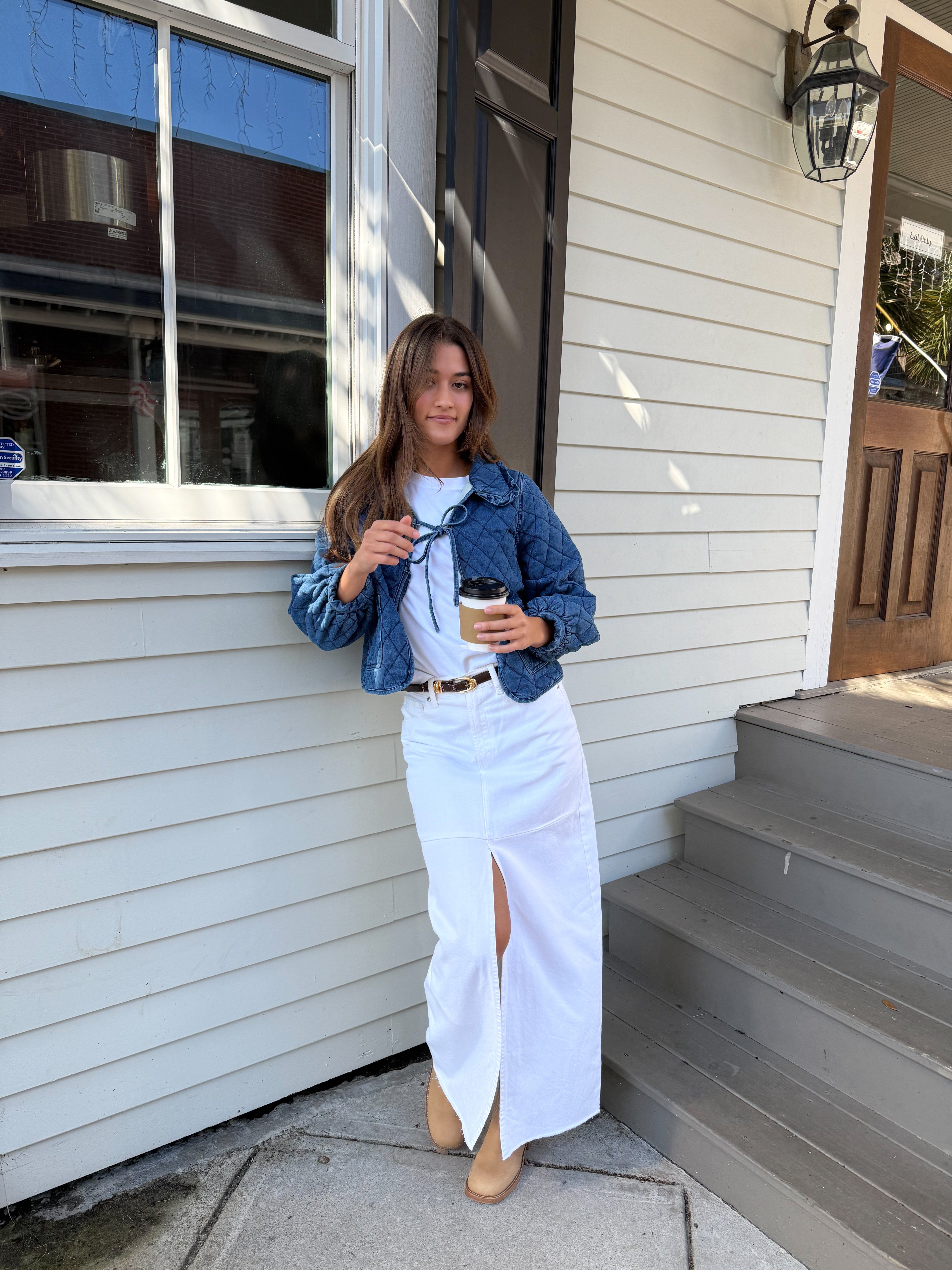 Front Tie Denim Jacket