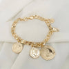 Coin Charm Bracelet, Quarter Charm Bracelet, Cuban Link Brac