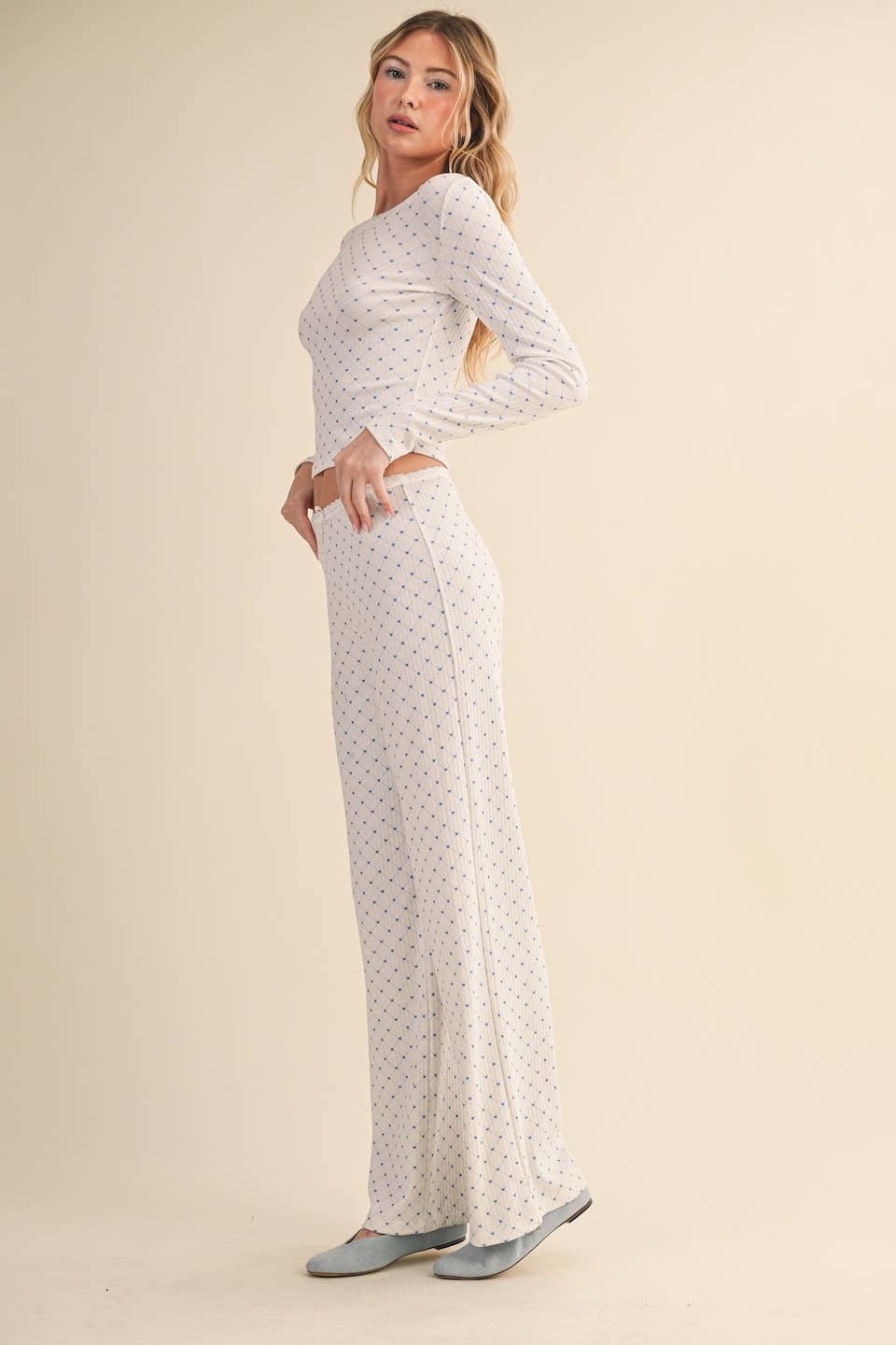 Heart Pointelle Lounge Set