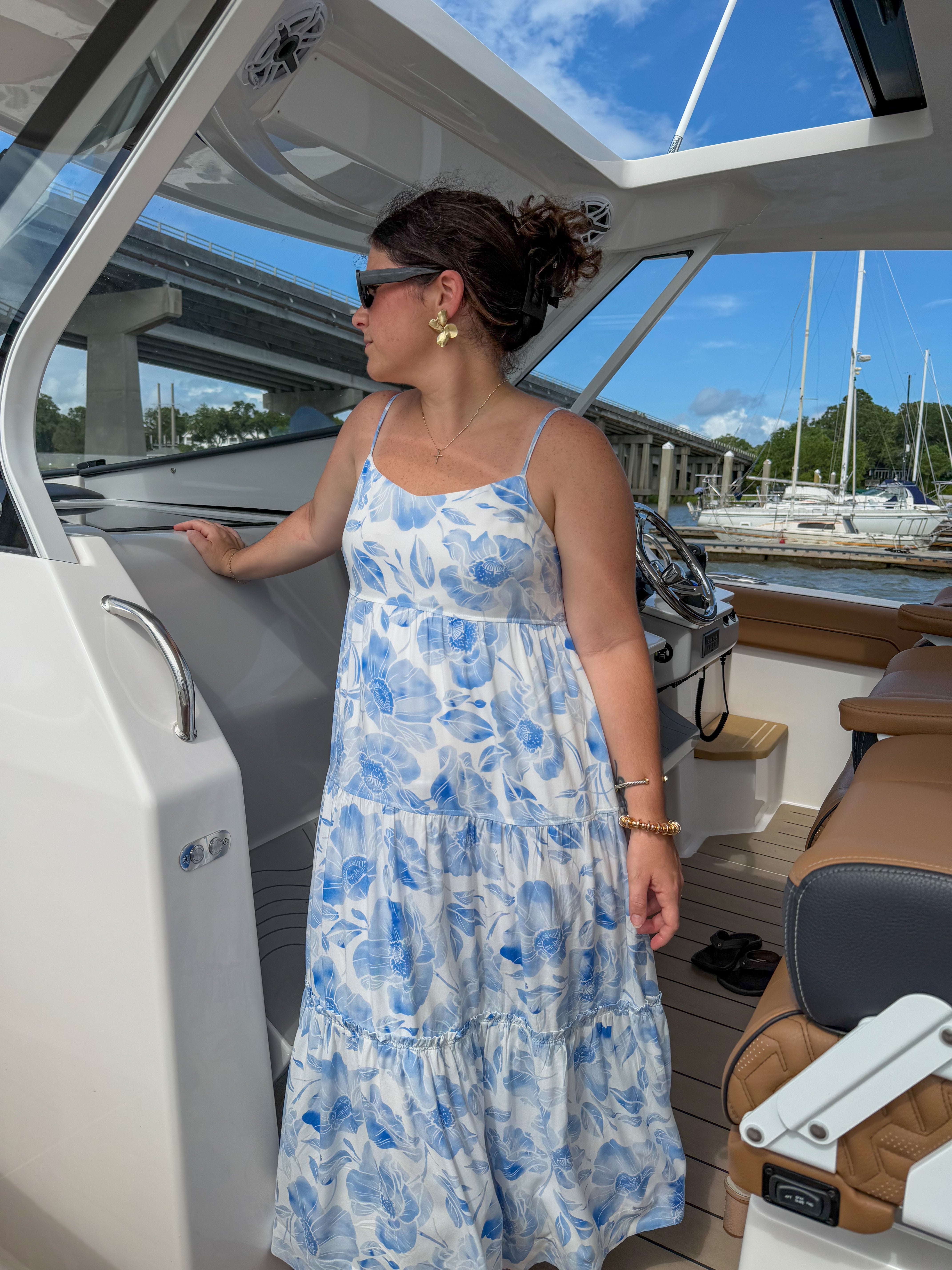 Blue Floral Midi