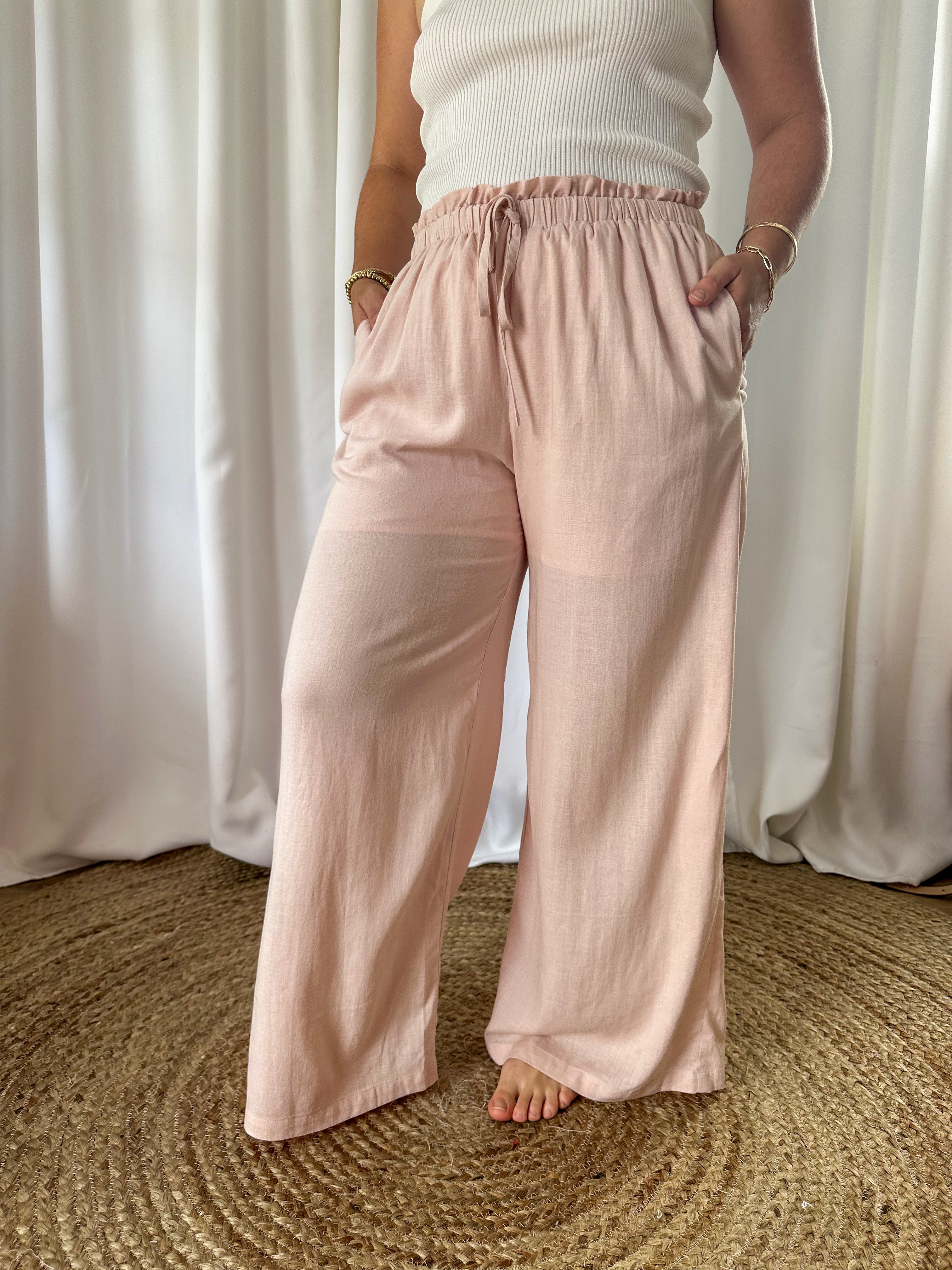 Blush Linen Pants