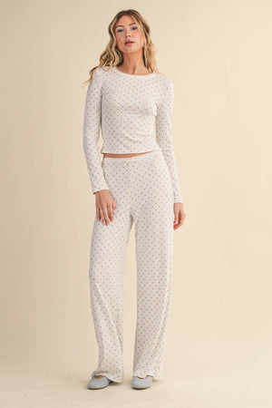 Heart Pointelle Lounge Set