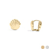 18K Gold Shell Huggie Earrings