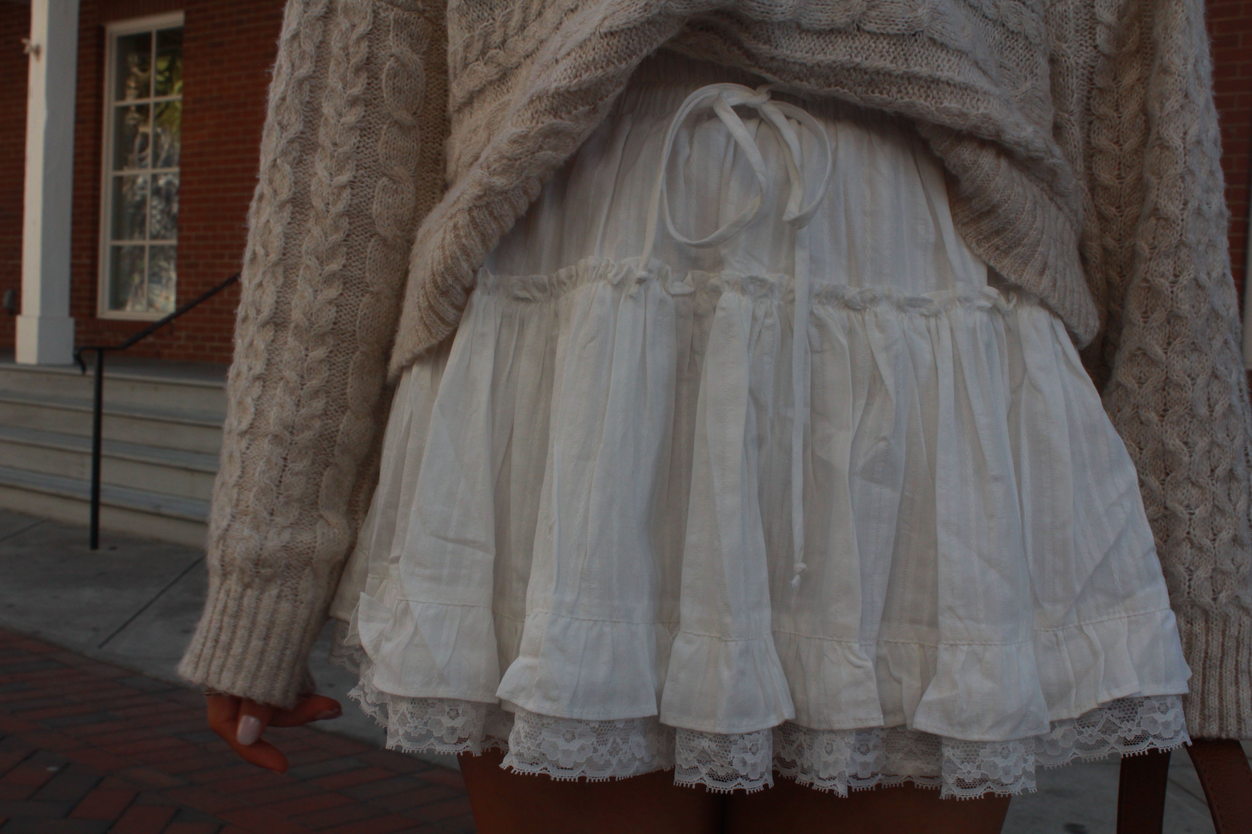 Lace Ruffled Mini Skirt