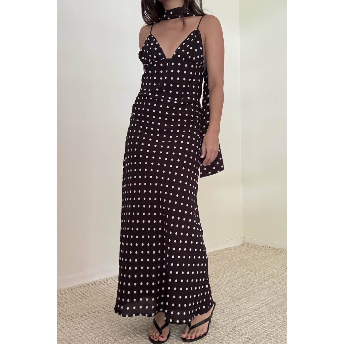 Polka Dot Chiffon Maxi