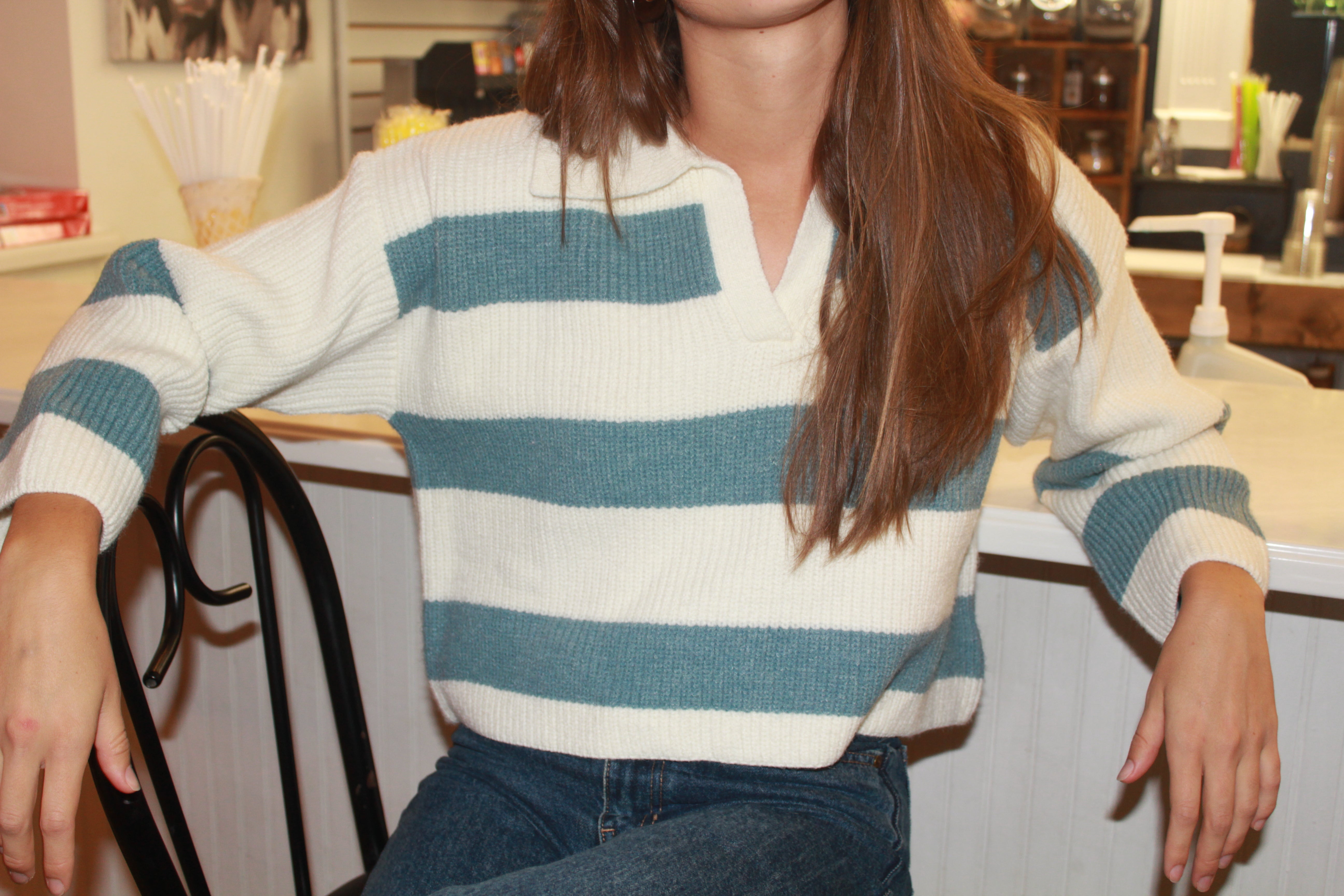 Striped Collar Sweater