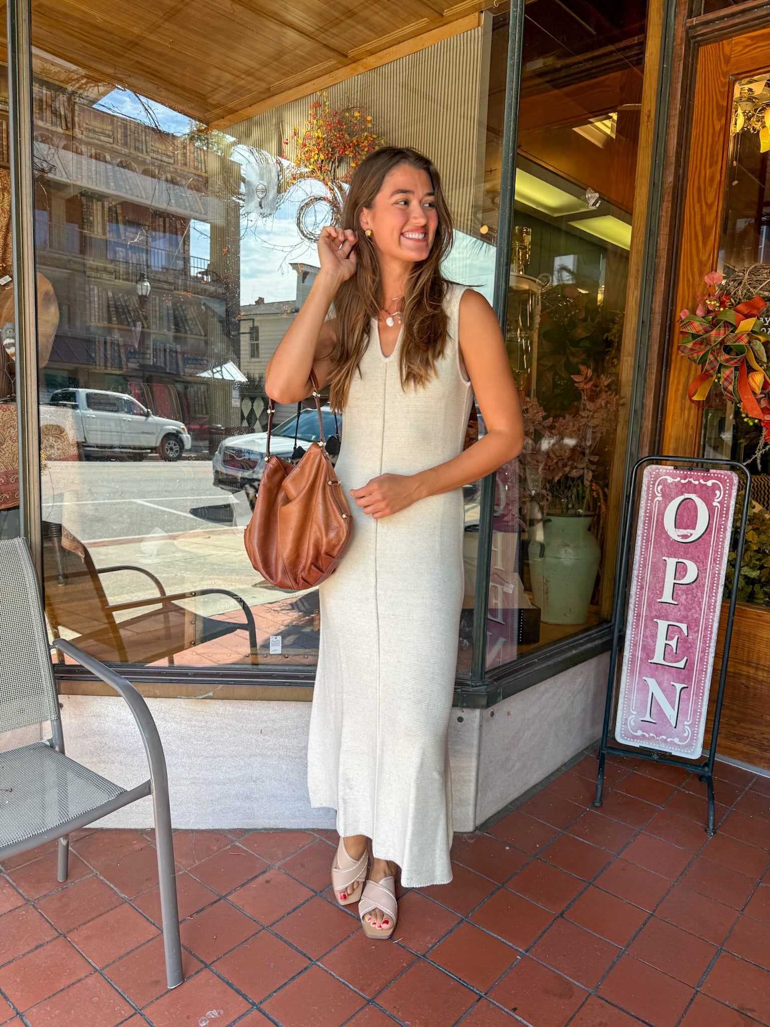Beige Knit Maxi