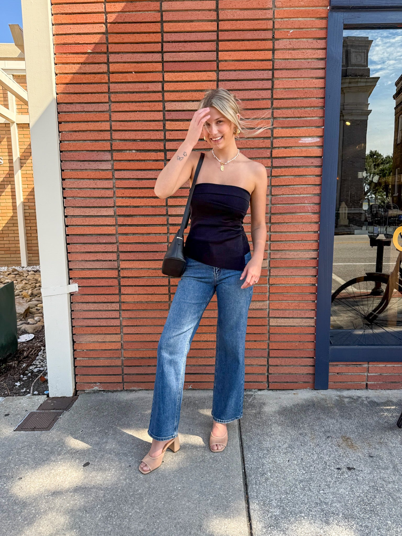 Black Ruched Tube Top