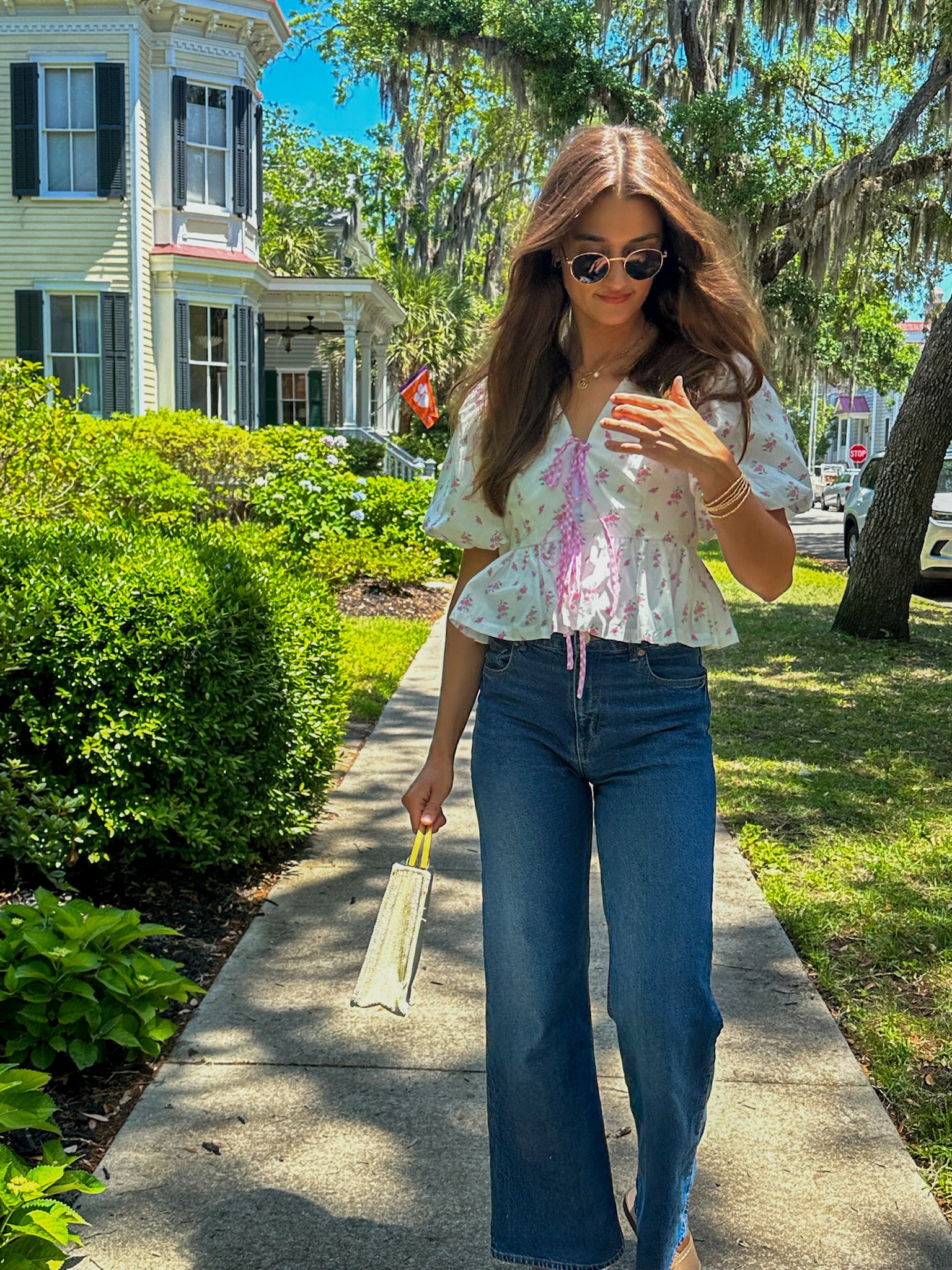 Pink Ditzy Floral Top