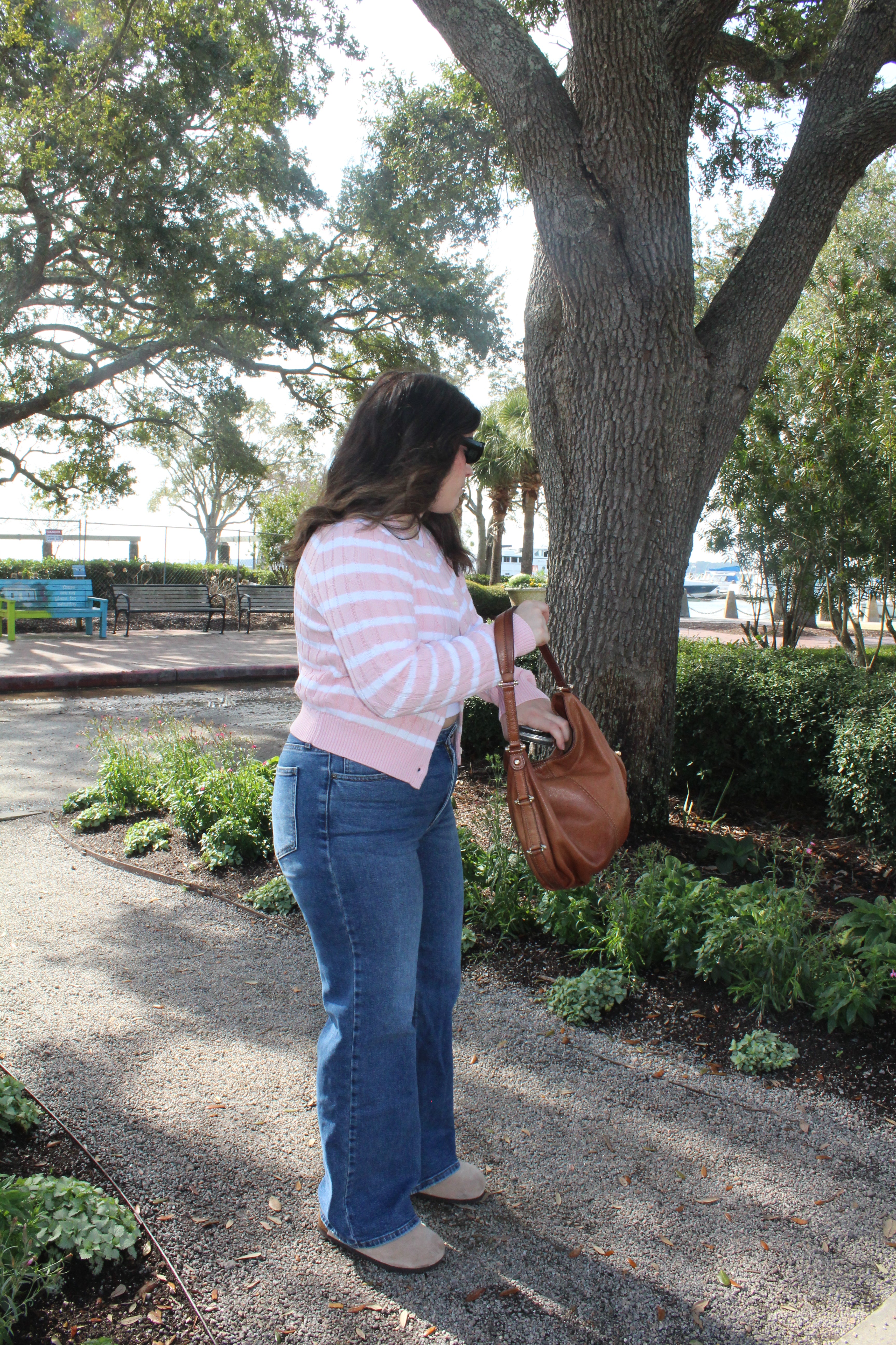 Pink Striped Cable Knit