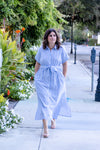 Blue Striped Midi